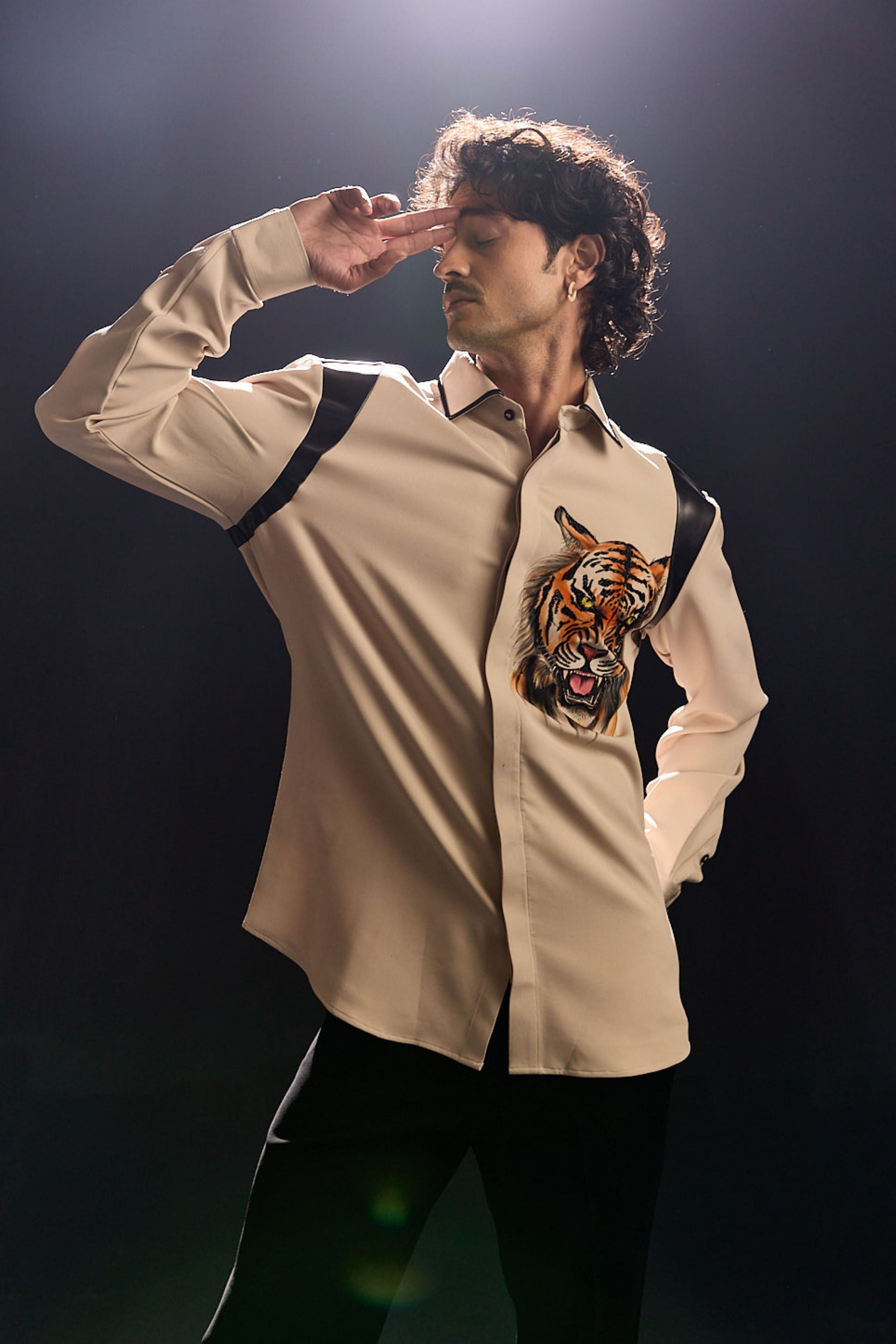 Hand Painted Leather Detailing Shirt