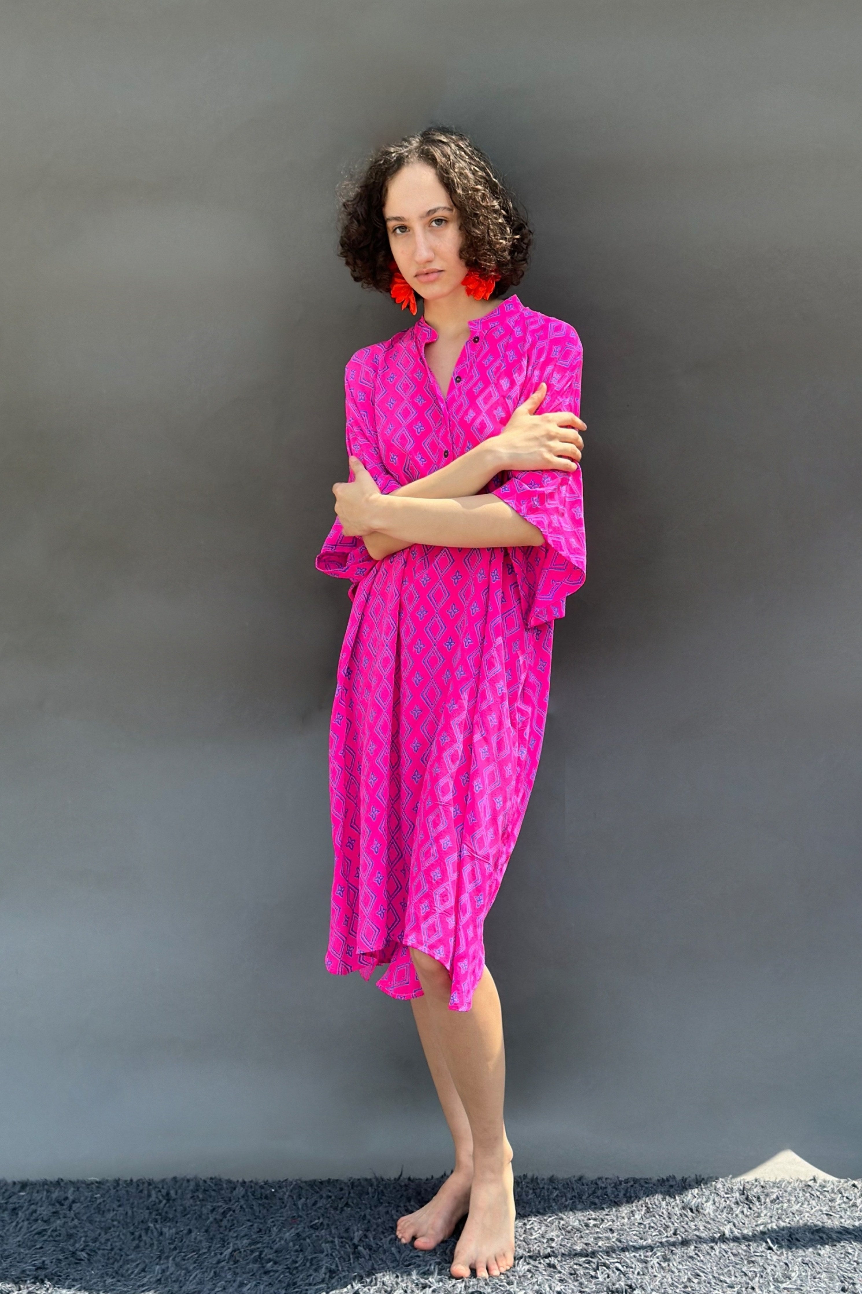 Honey Comb Printed Dress