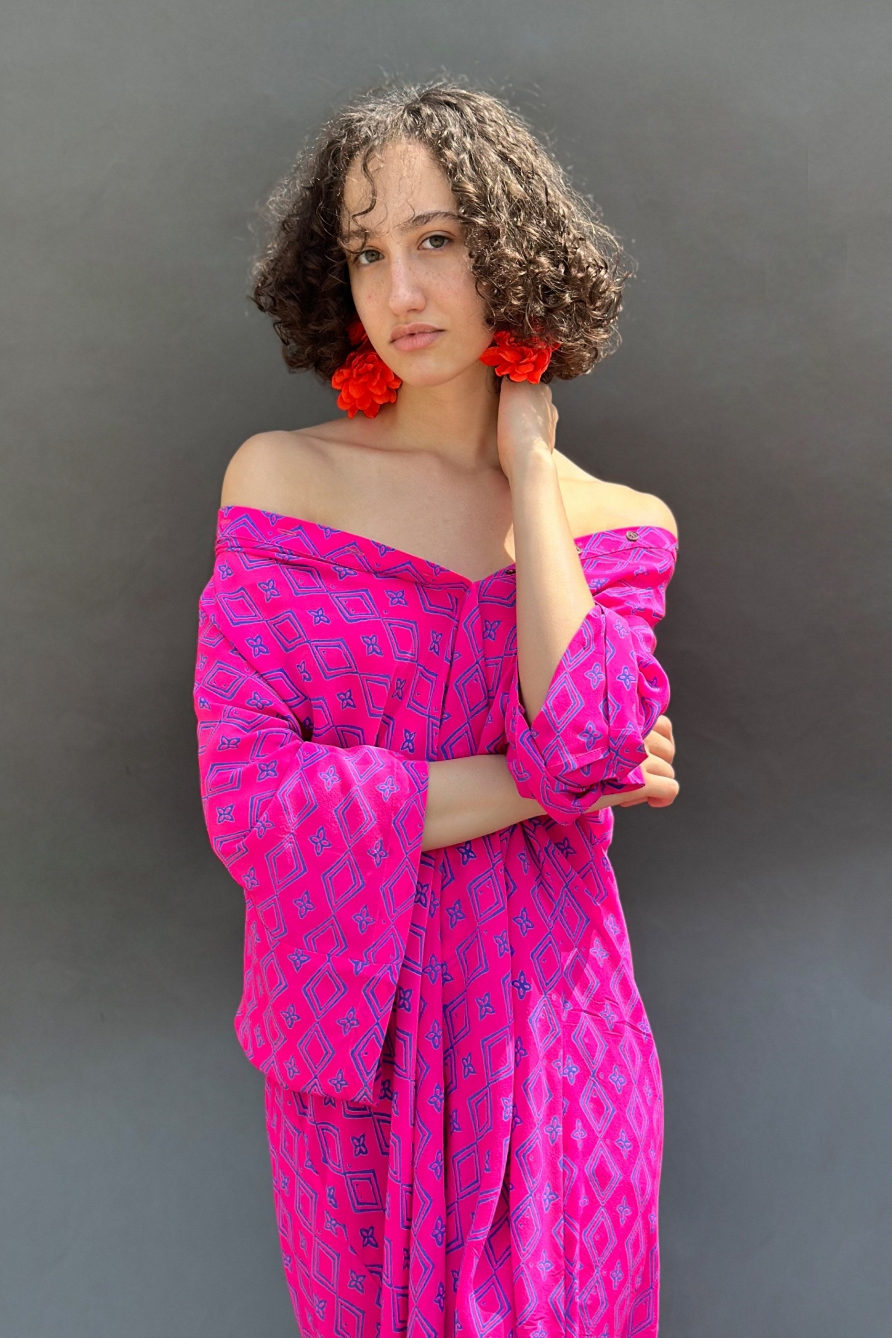 Honey Comb Printed Dress