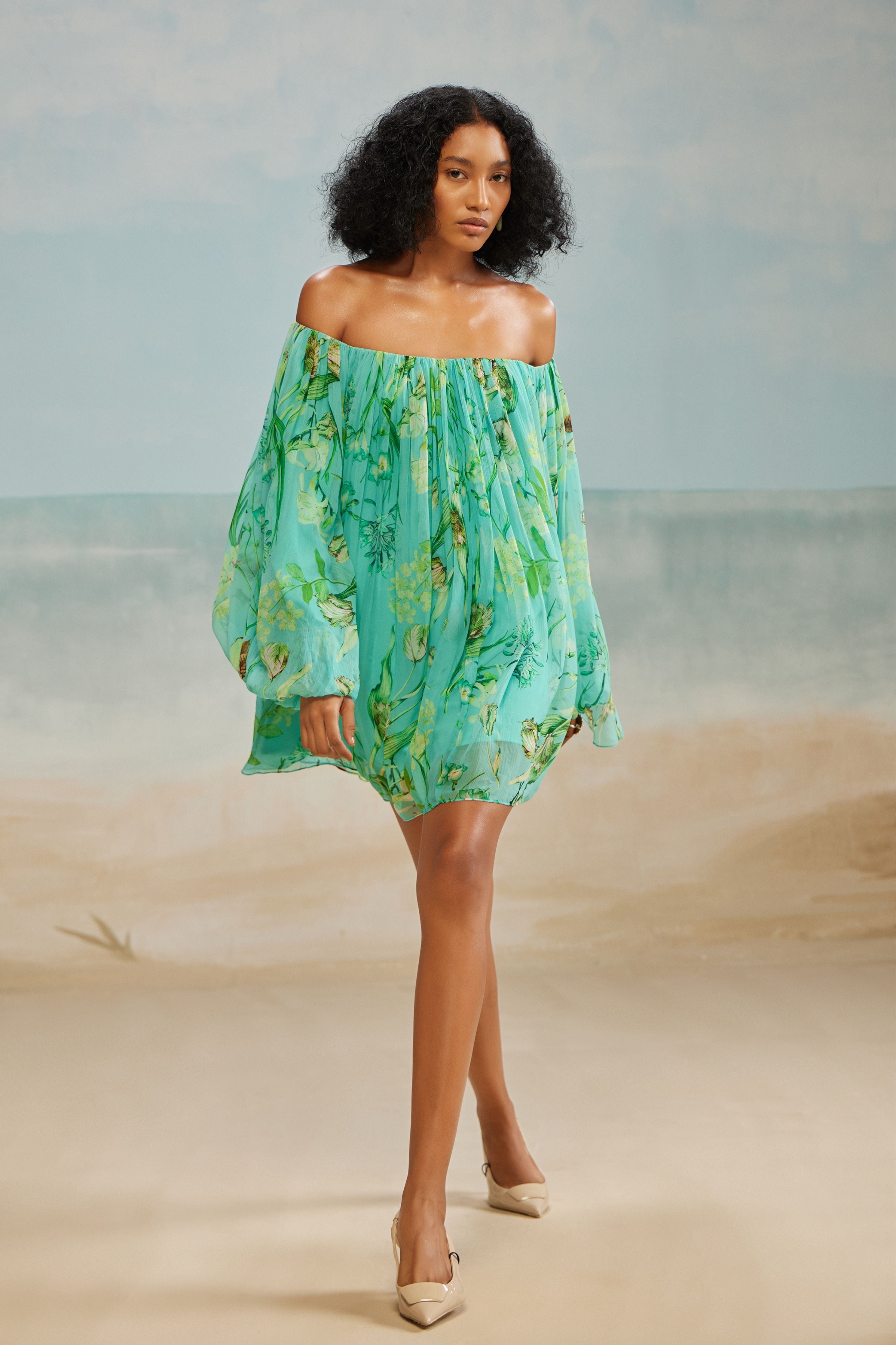 Mele Off Shoulder Mini Dress
