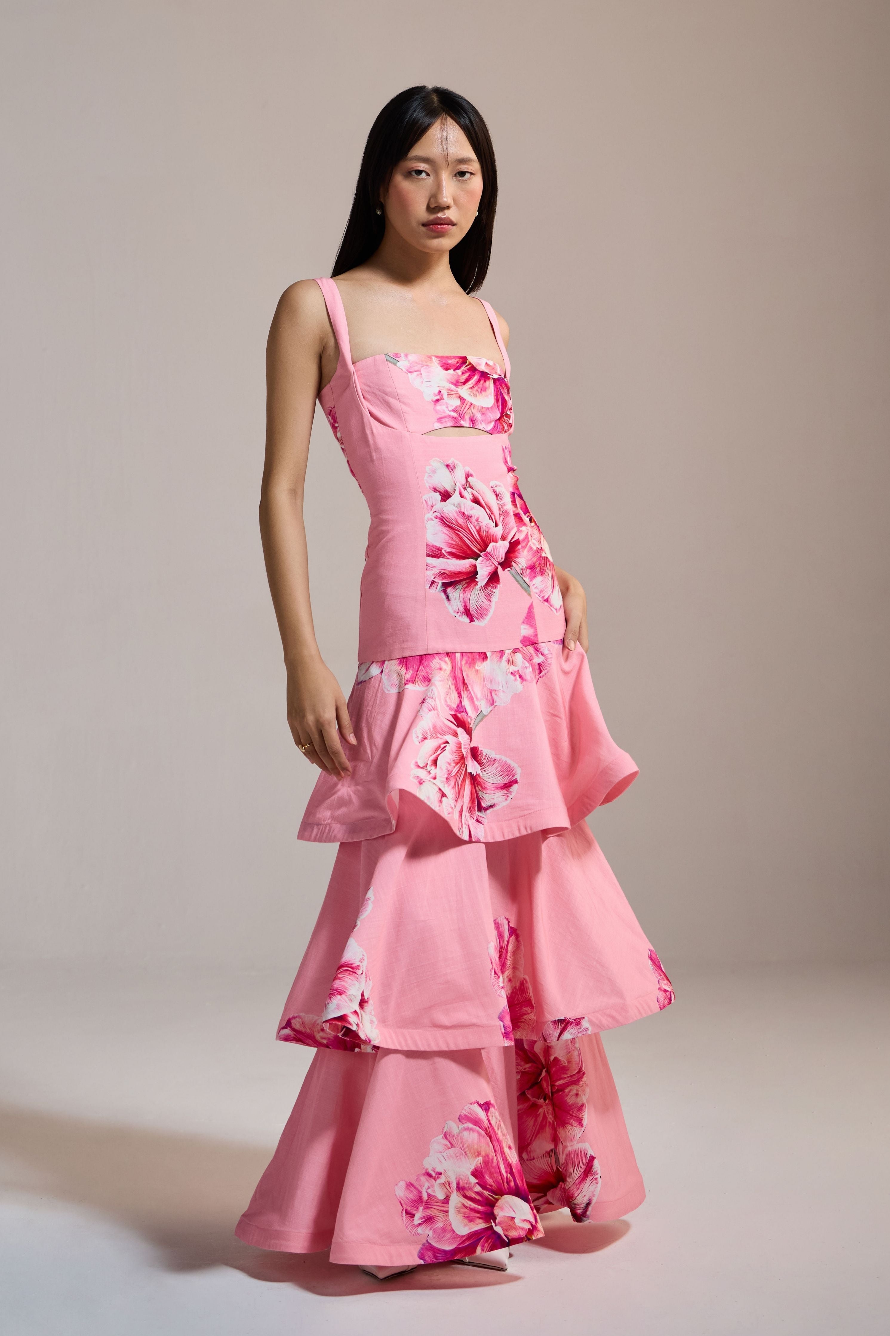 Peony Cascade Dress