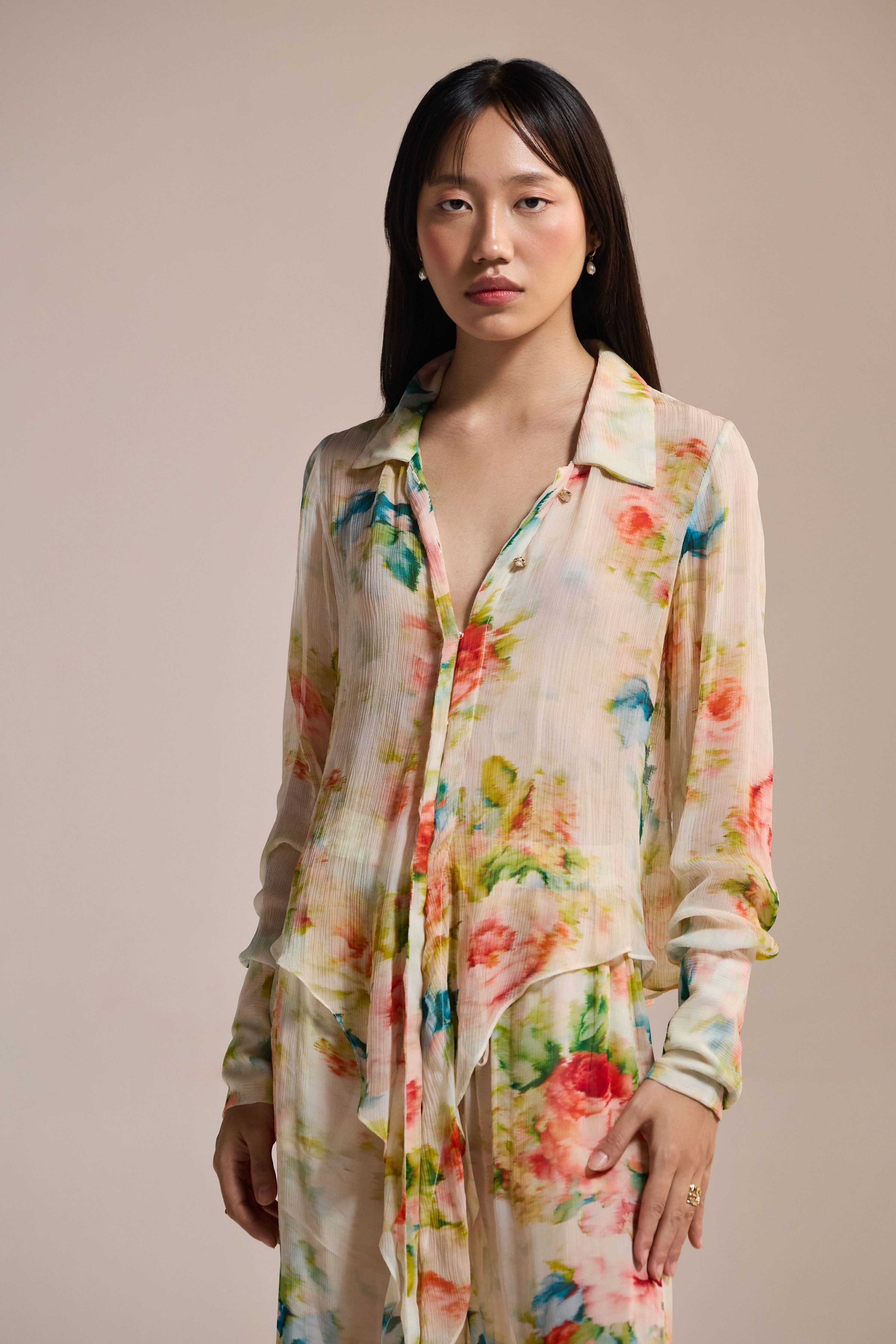 Watecolor Garden Wide-Leg Pants