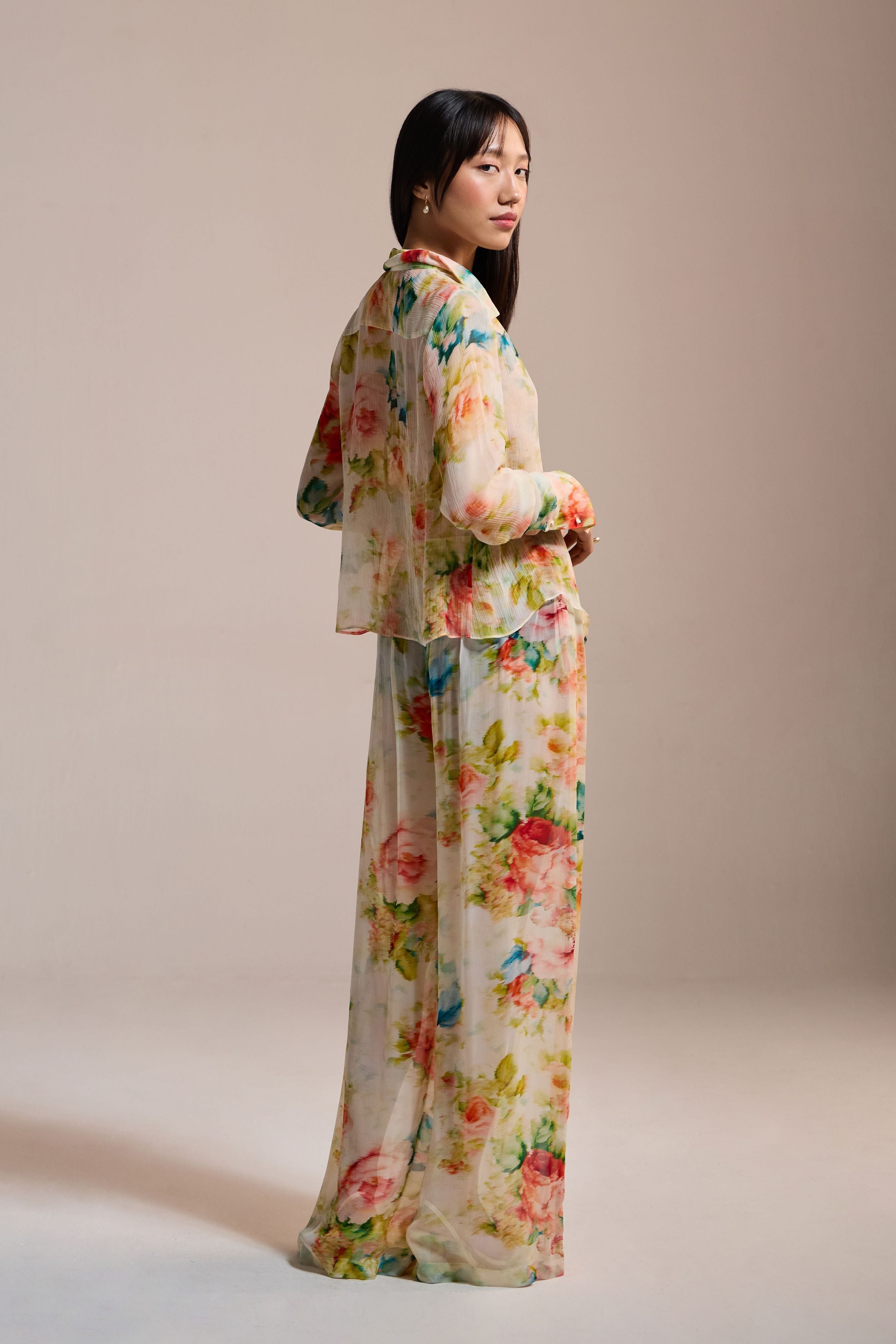 Watecolor Garden Wide-Leg Pants