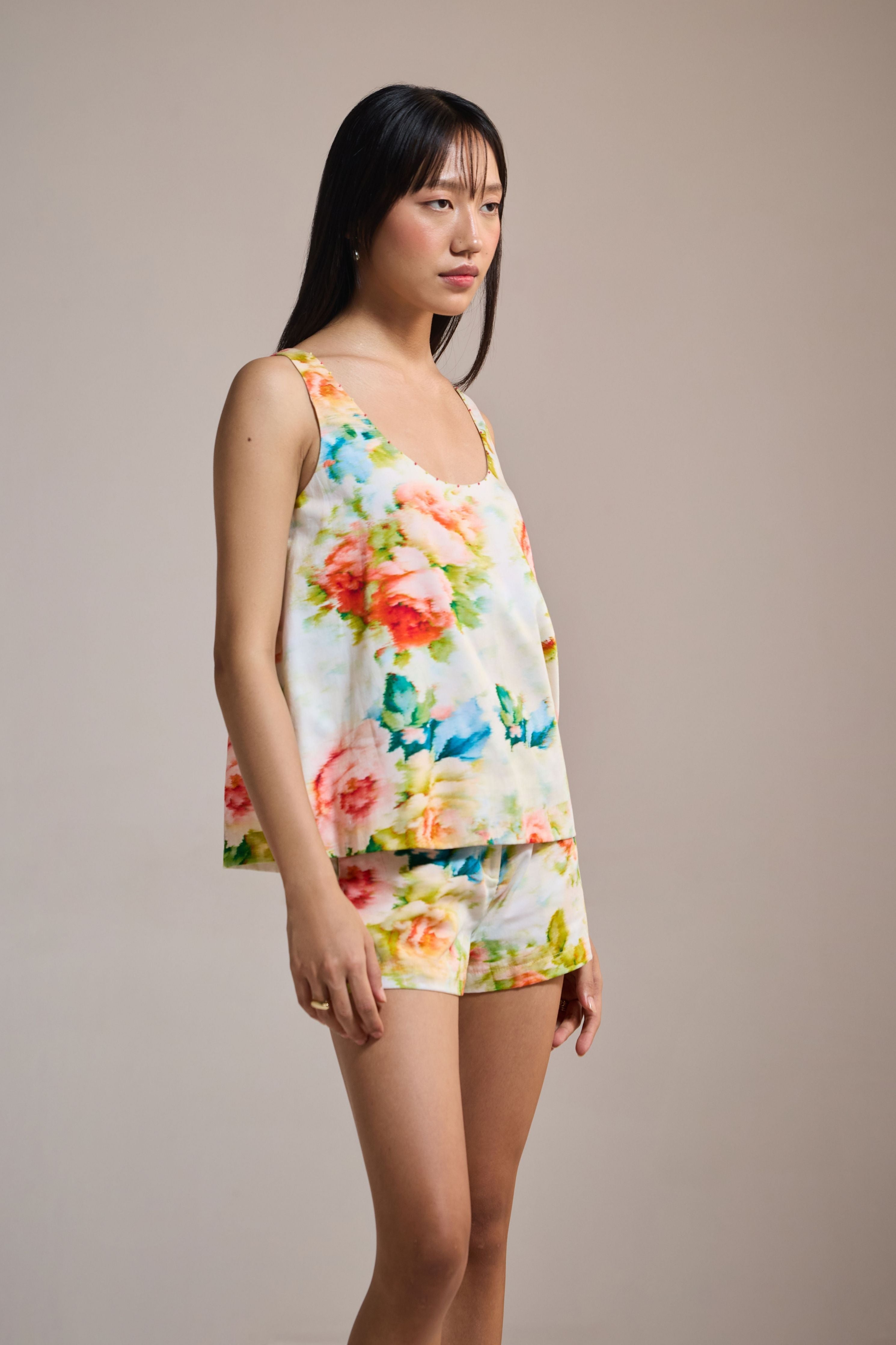 Watercolor Bloom Sleeveless Top