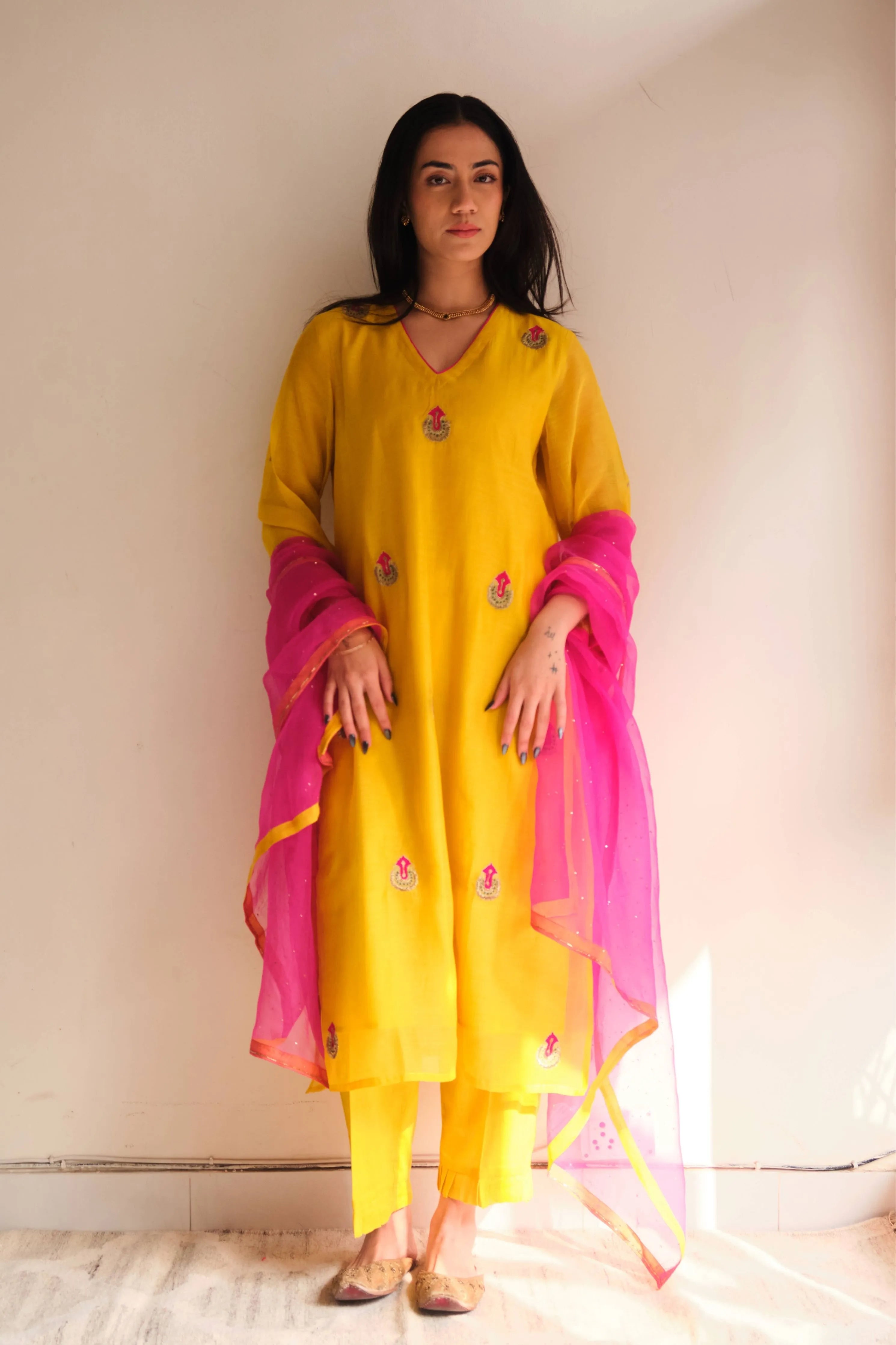Inara Ochre Kurta Set