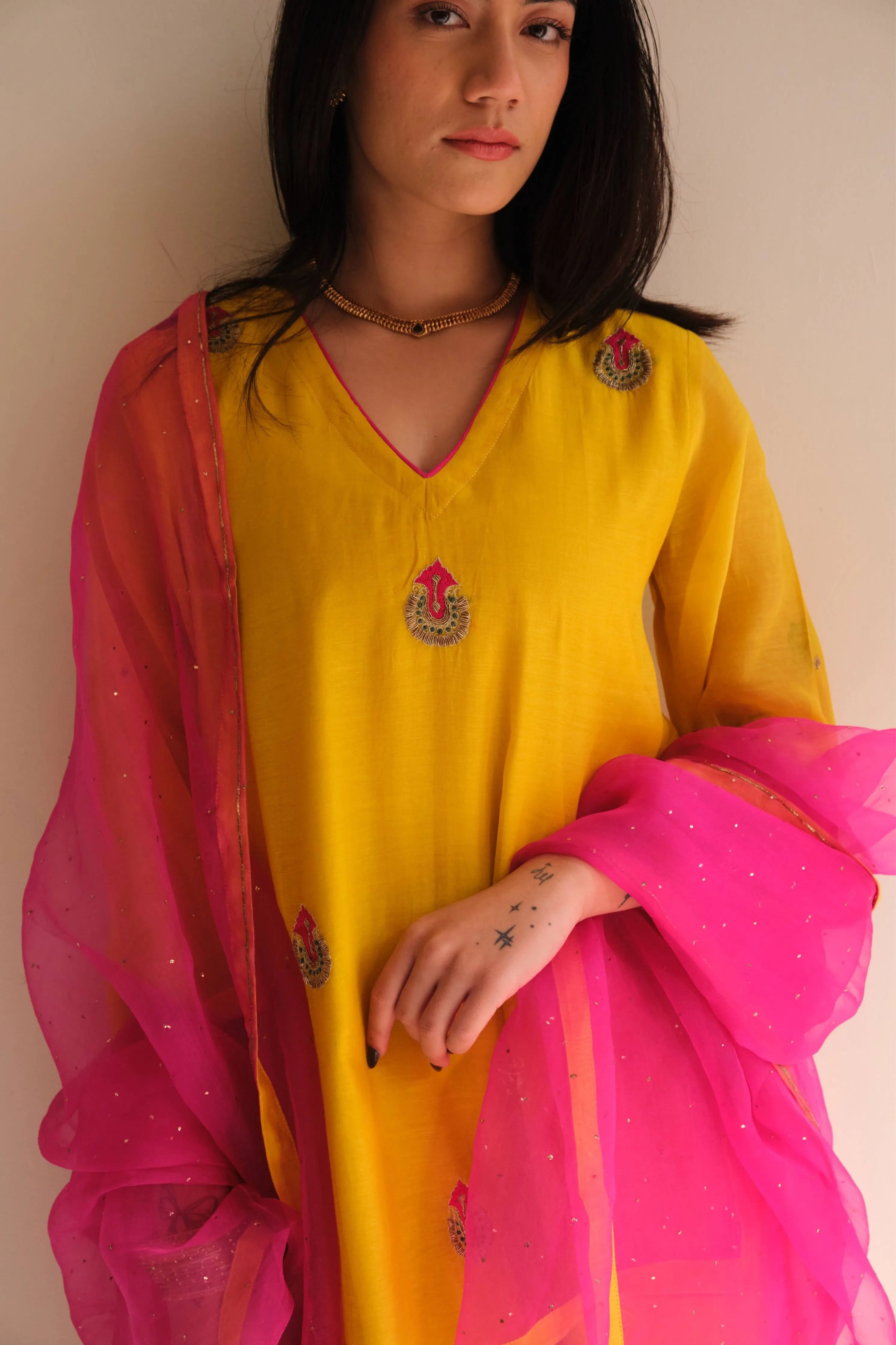 Inara Ochre Kurta Set