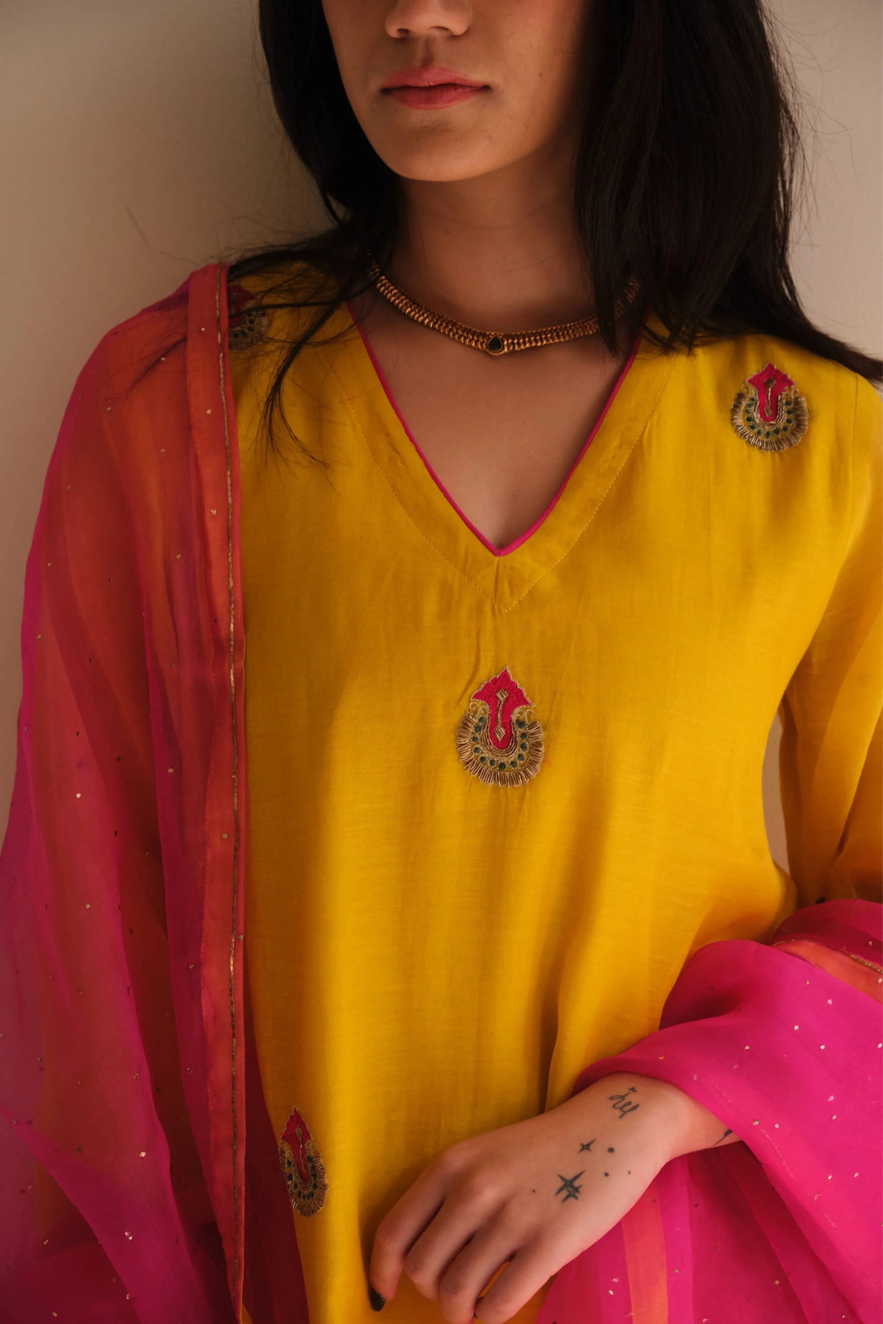 Inara Ochre Kurta Set