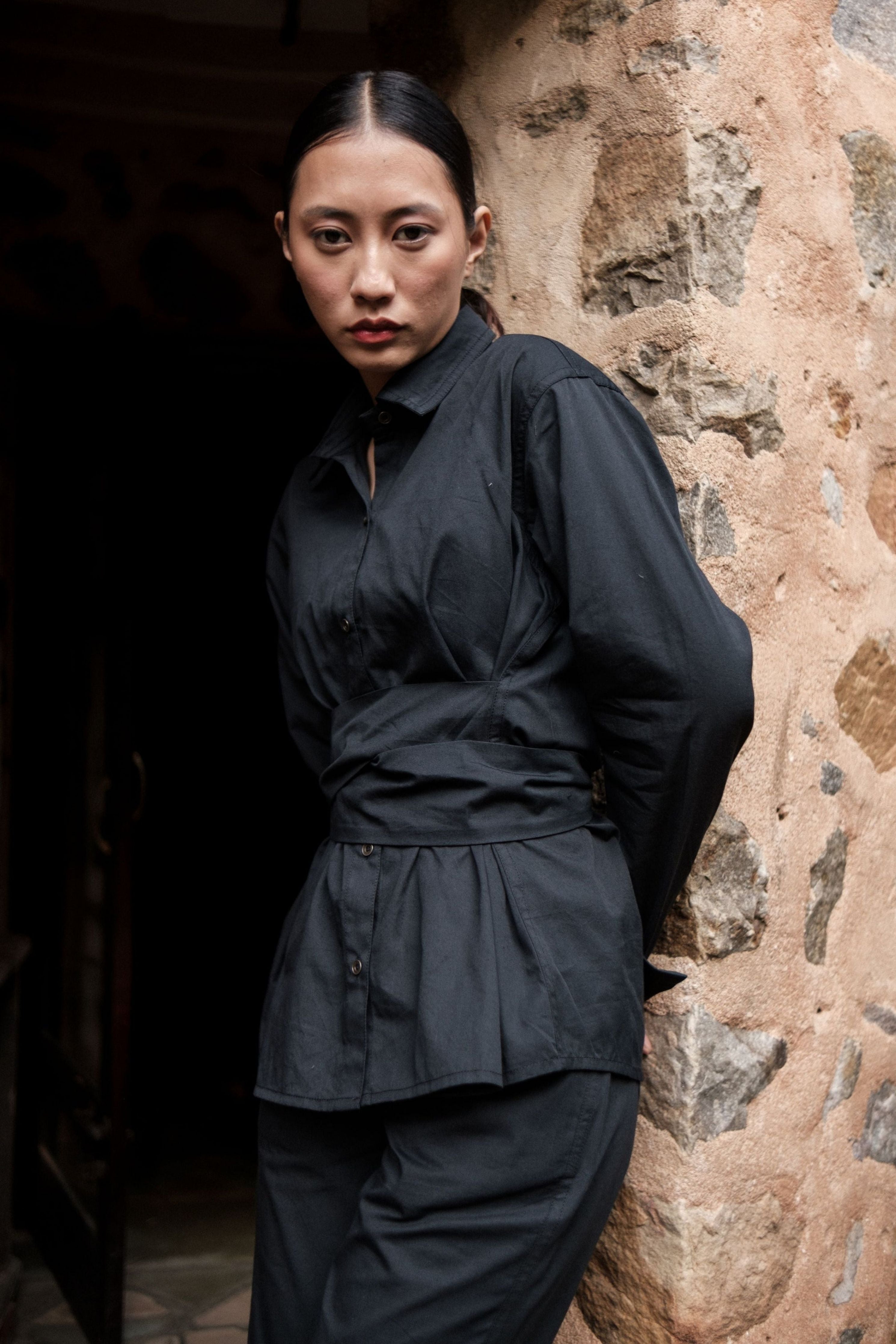 Black Nara Front knot Shirt
