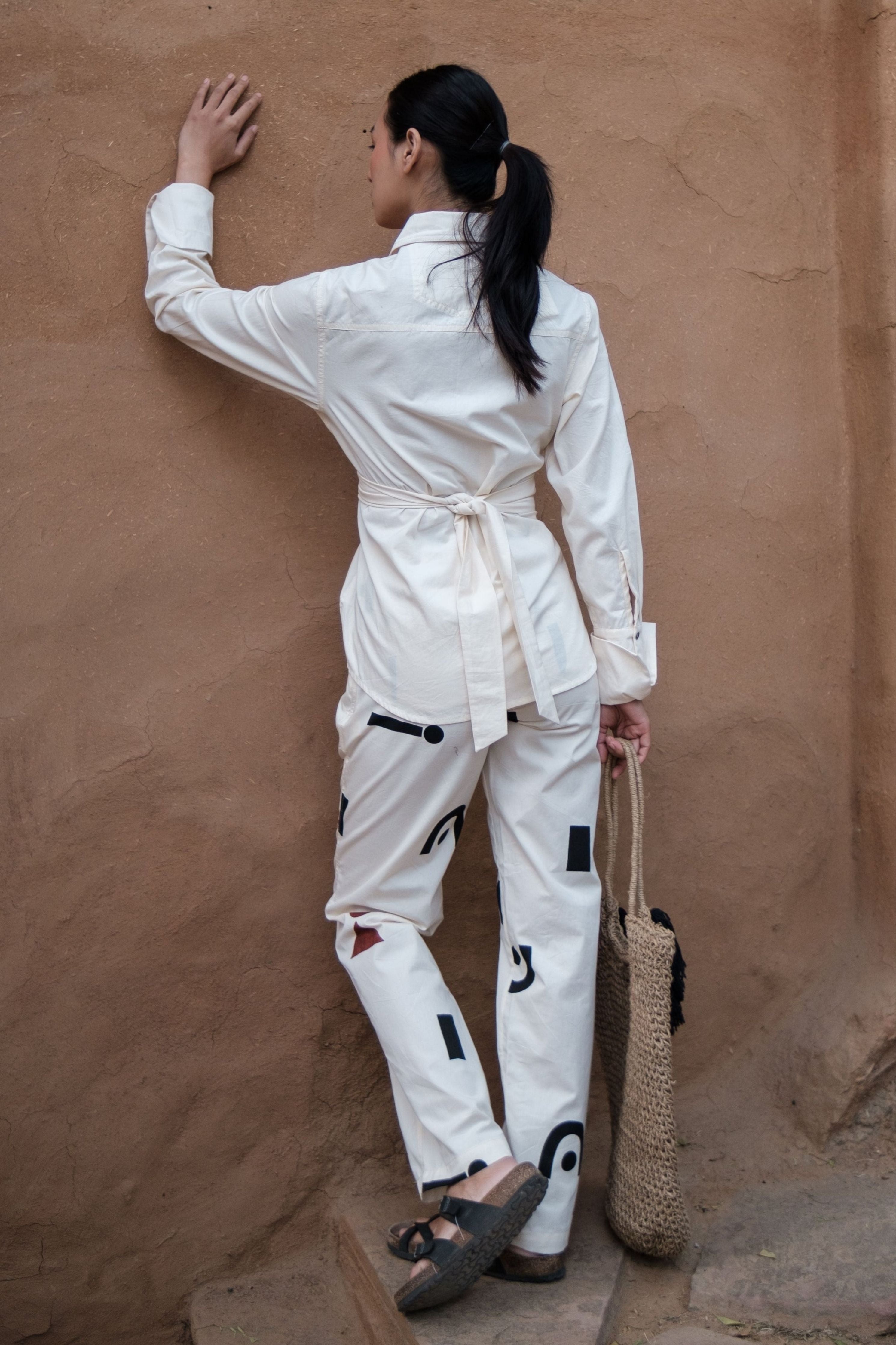 Ecru Nara Front knot Shirt