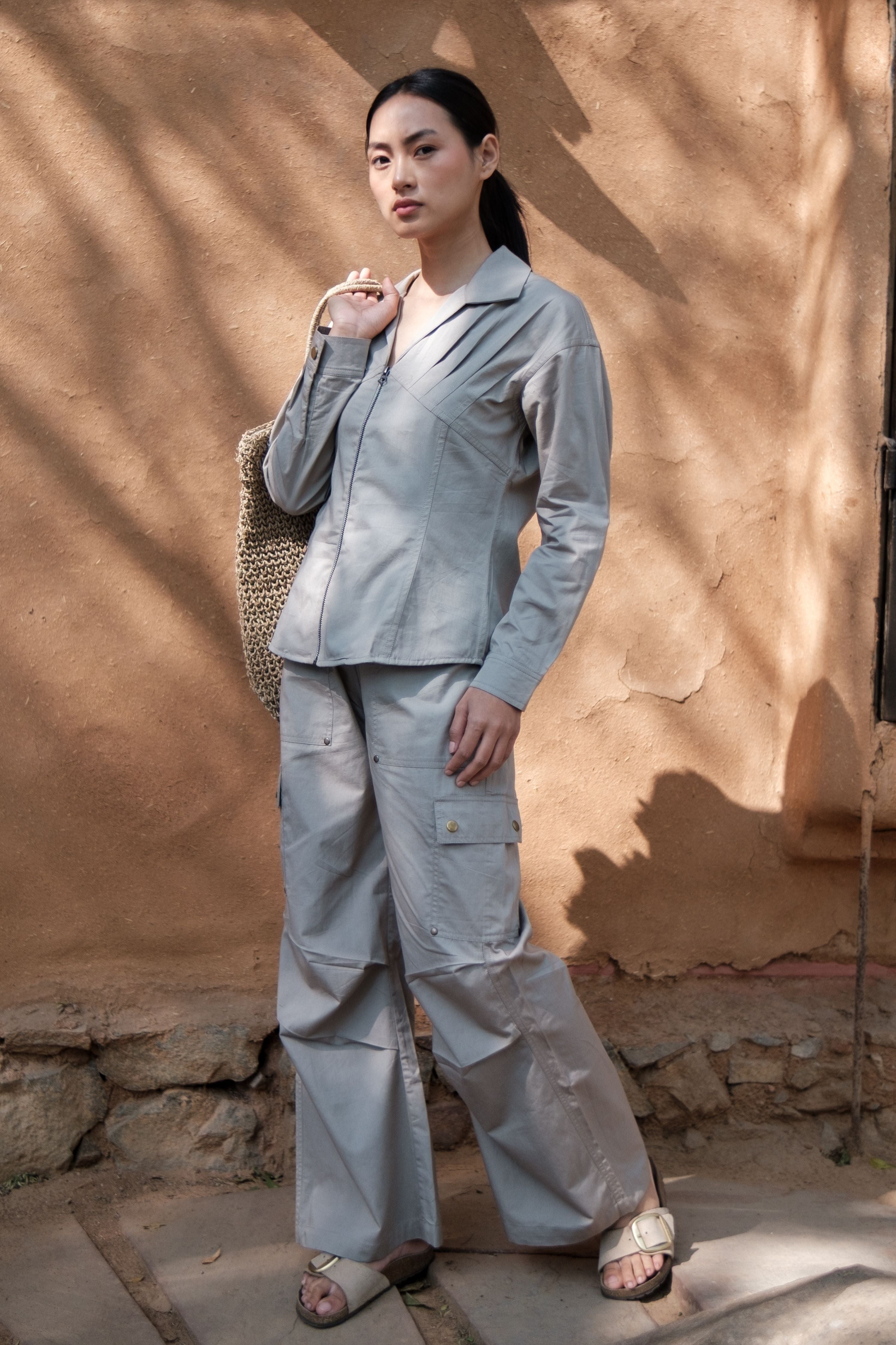 Grey Saigon Parachute Pants