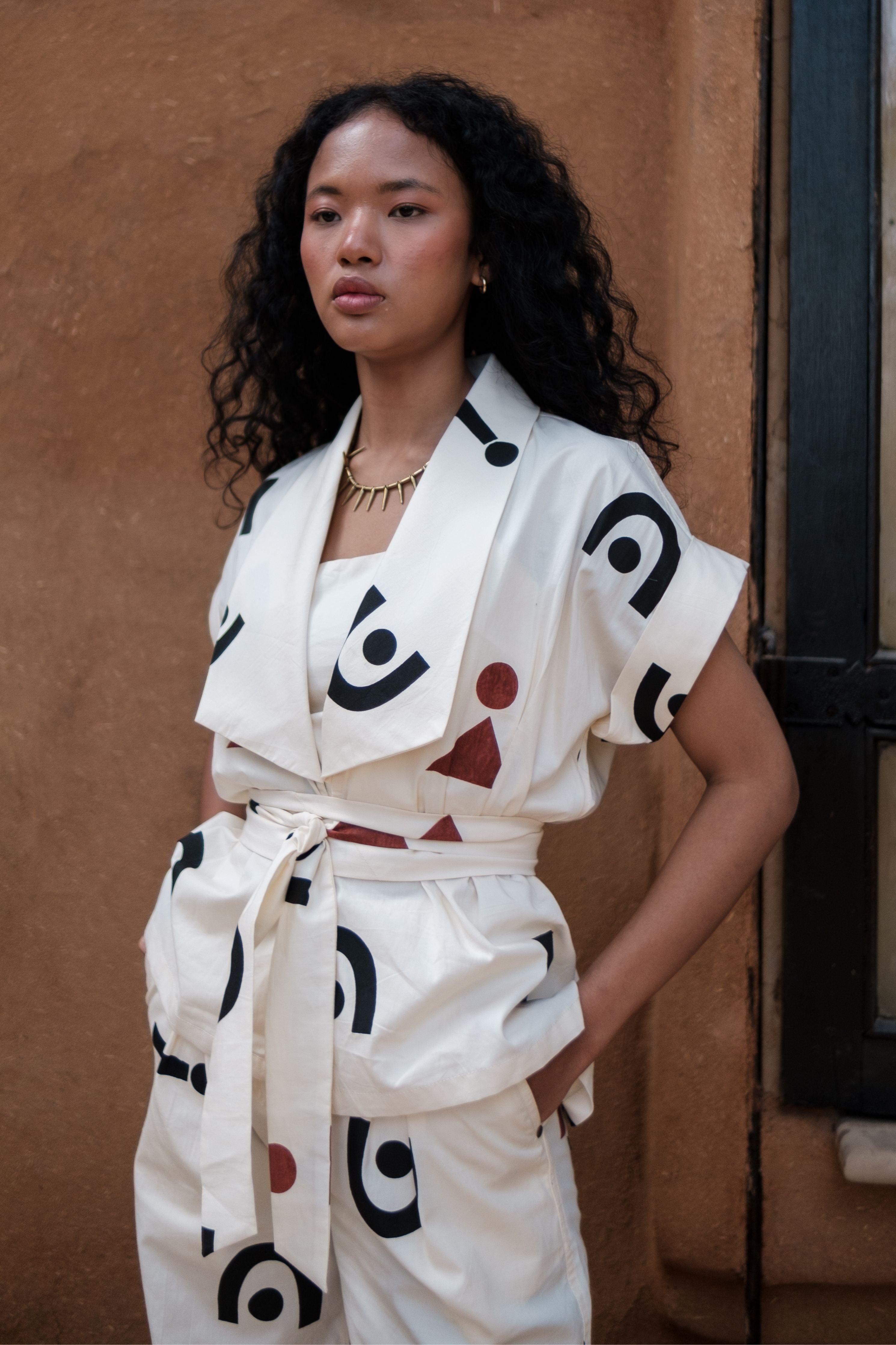 White Berlin Shawl collar Top