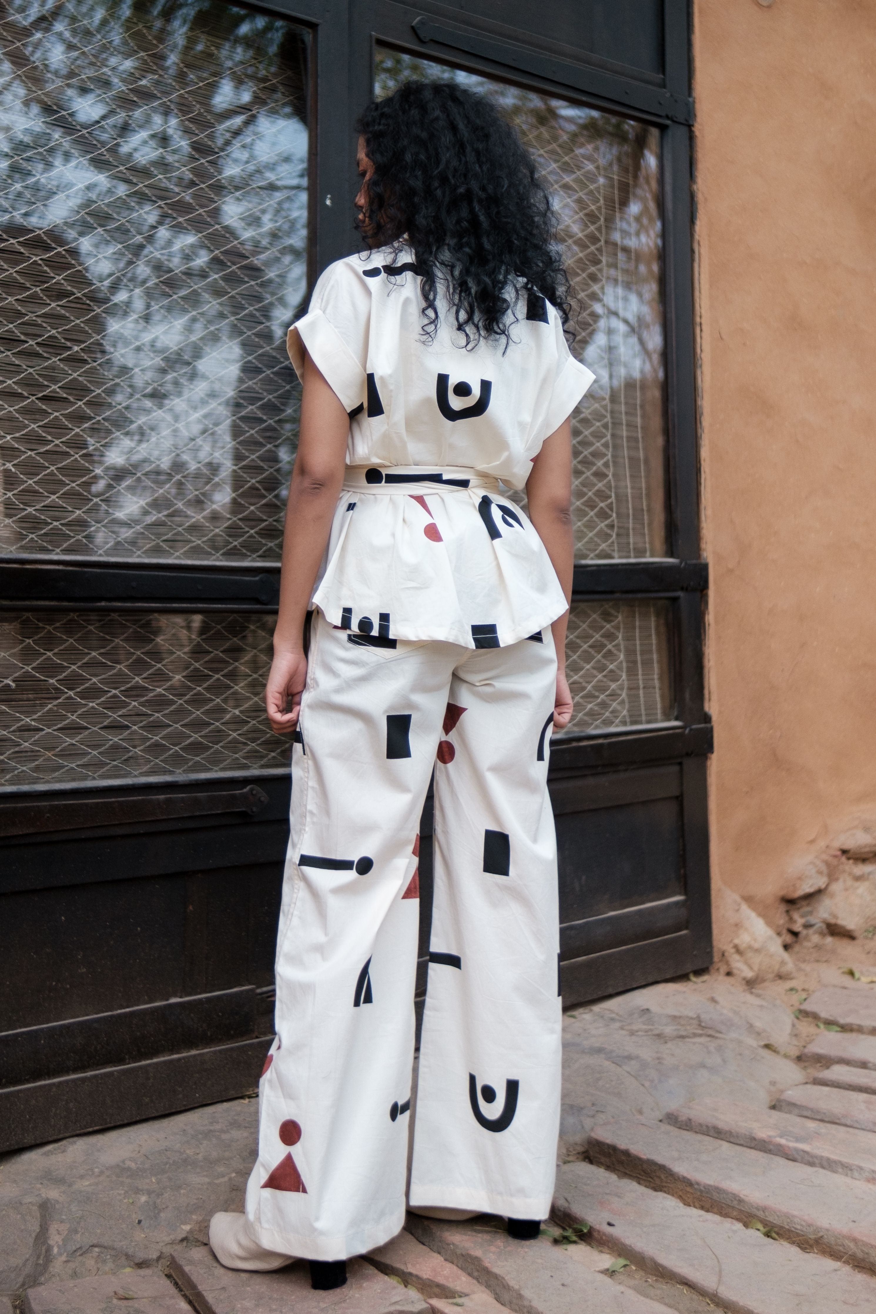 White Berlin Shawl collar Top