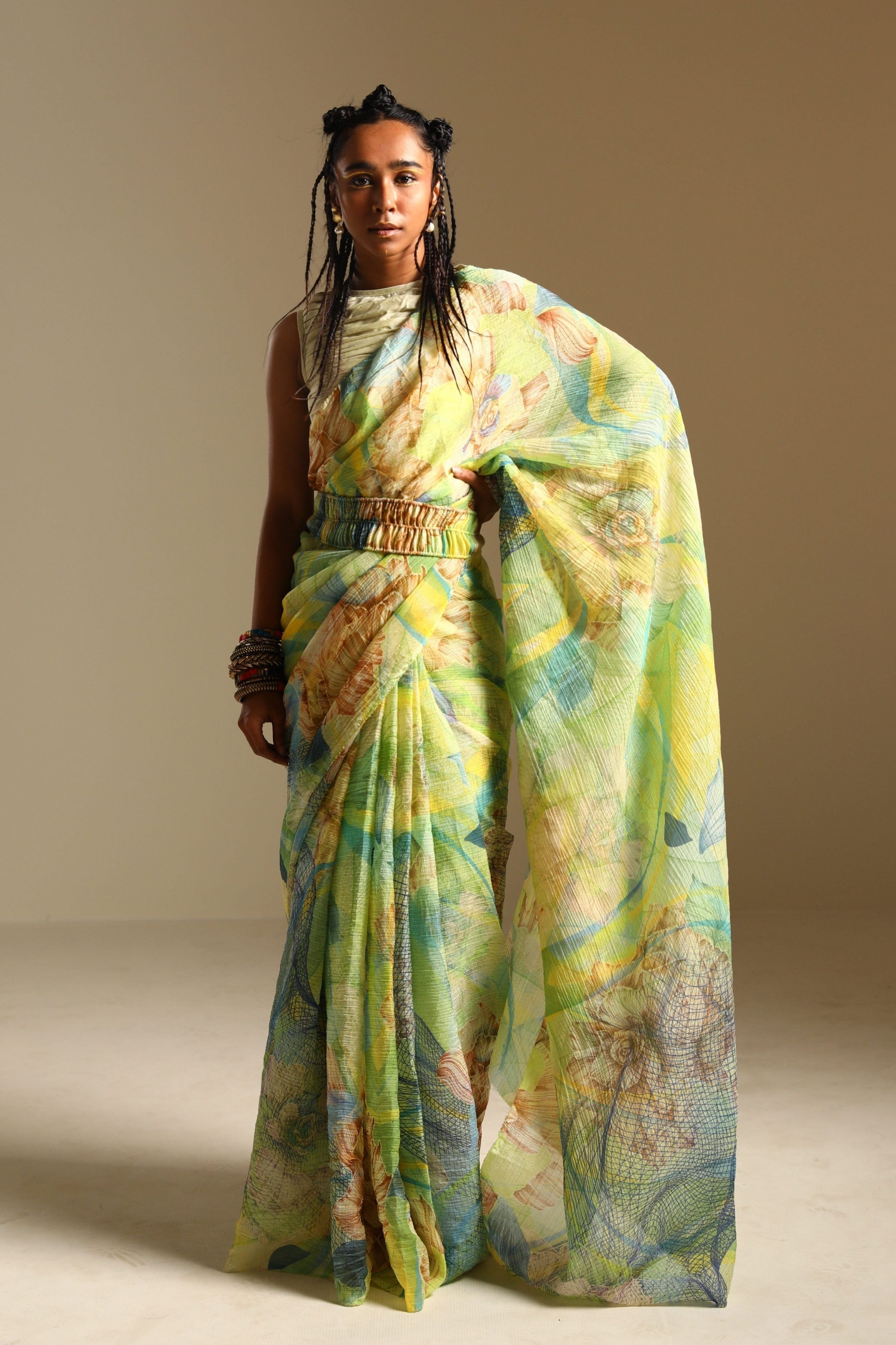 Serengeti Pastel Print Saree