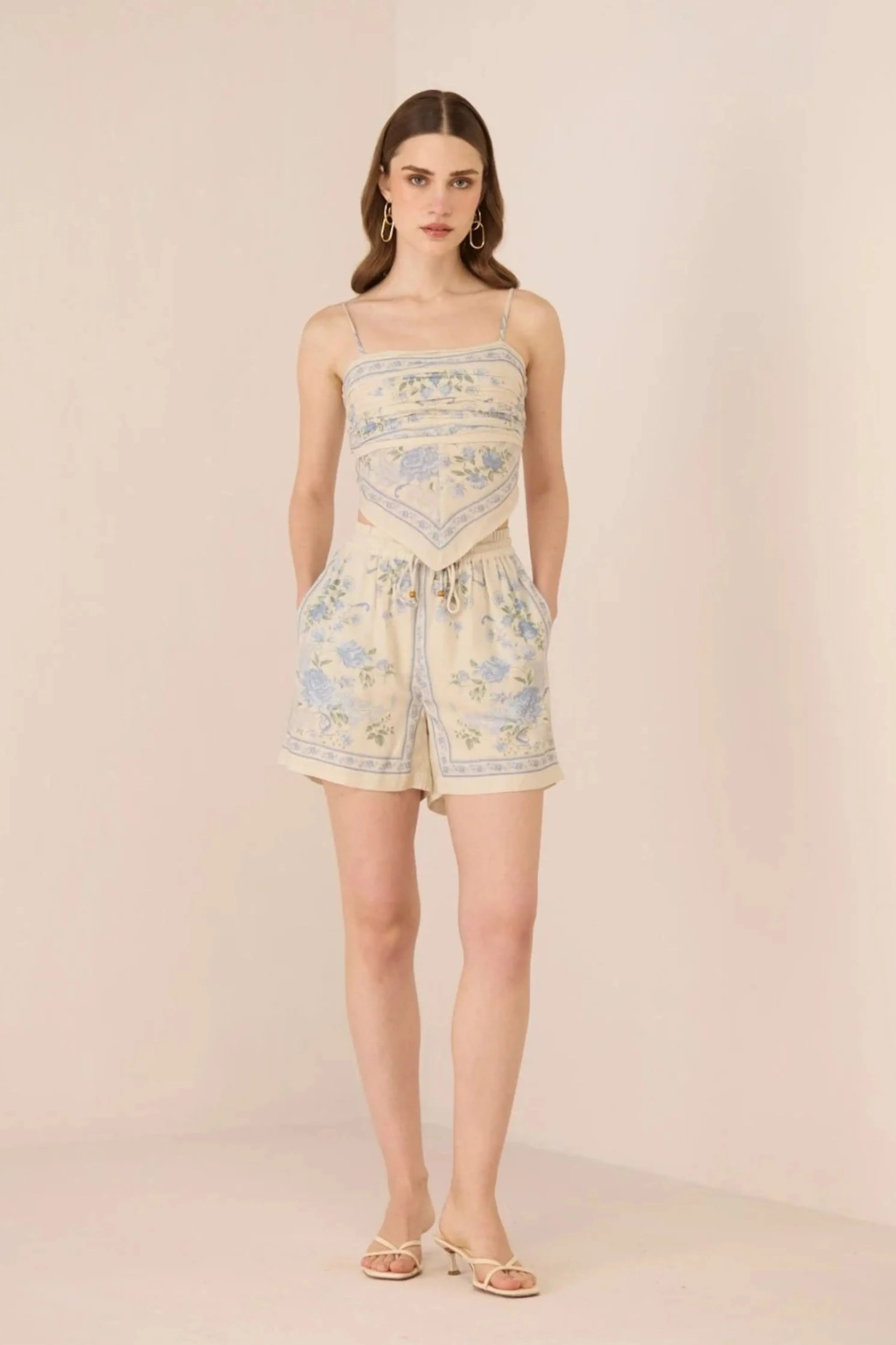 Malibu Top Azure Bloom Co-Ord Set