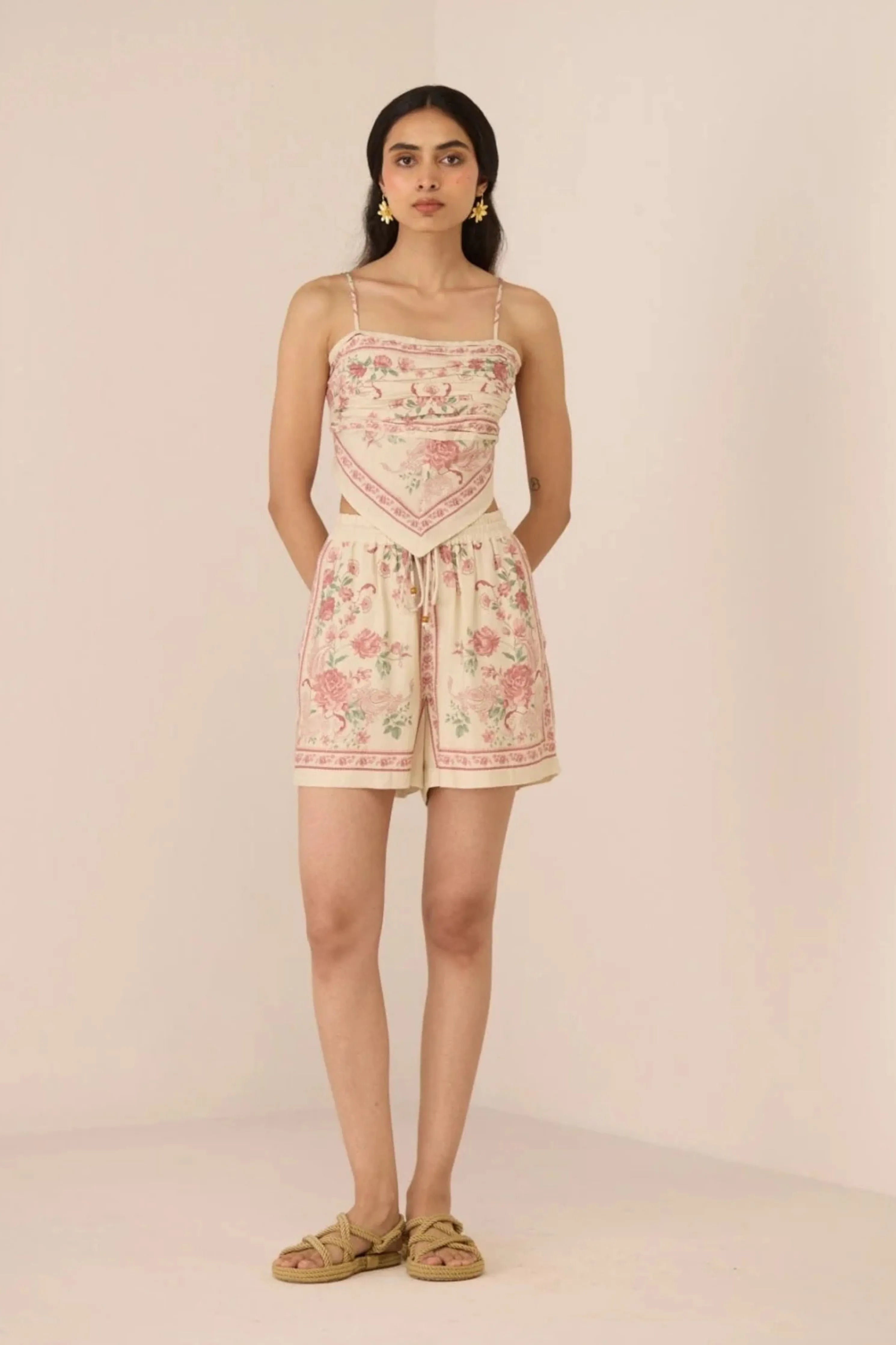 Malibu Top Azure Rose Co-Ord Set