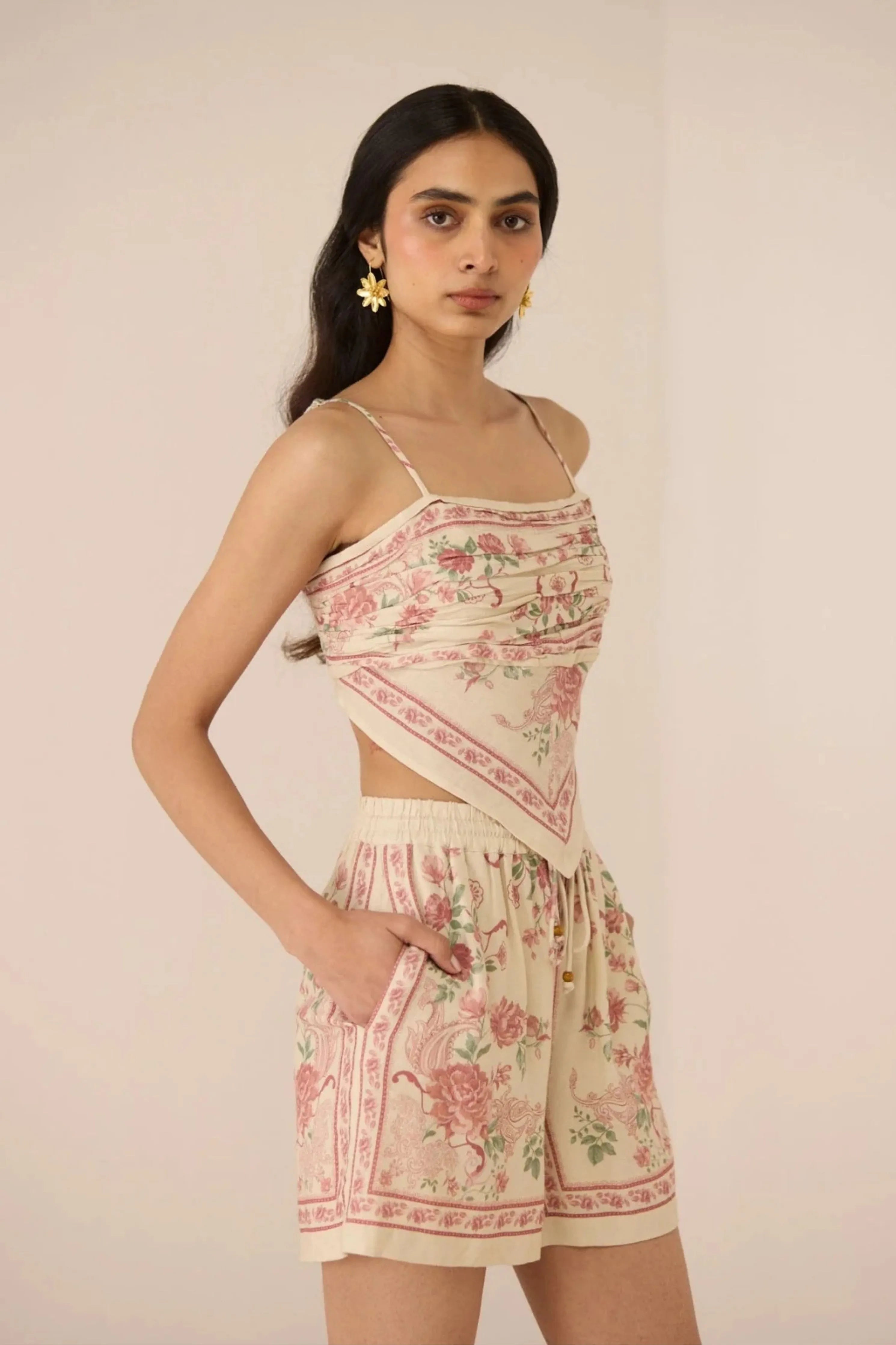 Malibu Top Azure Rose Co-Ord Set