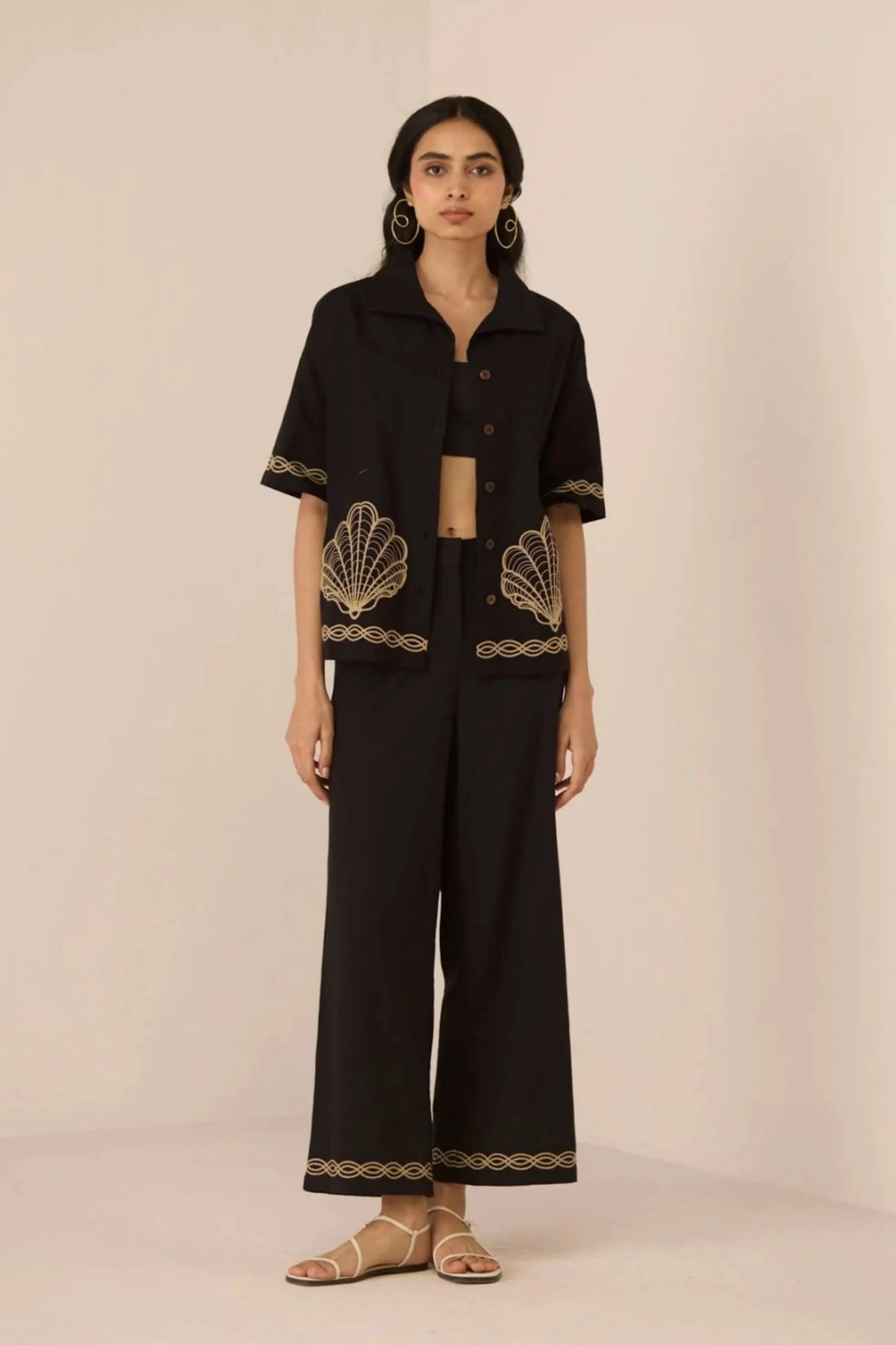 Jill Black Shirt Co-Ord Set