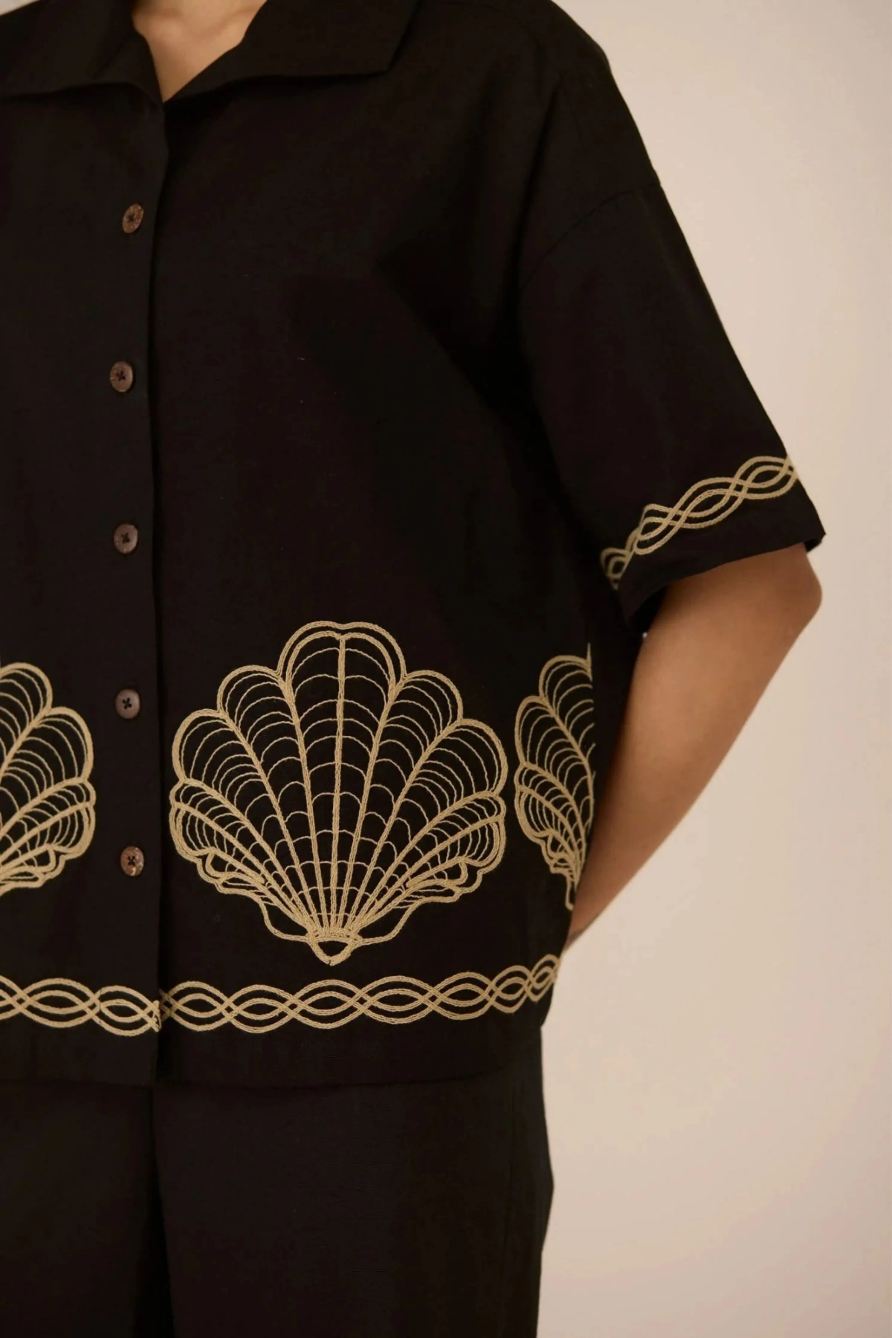 Jill Black Shirt Co-Ord Set