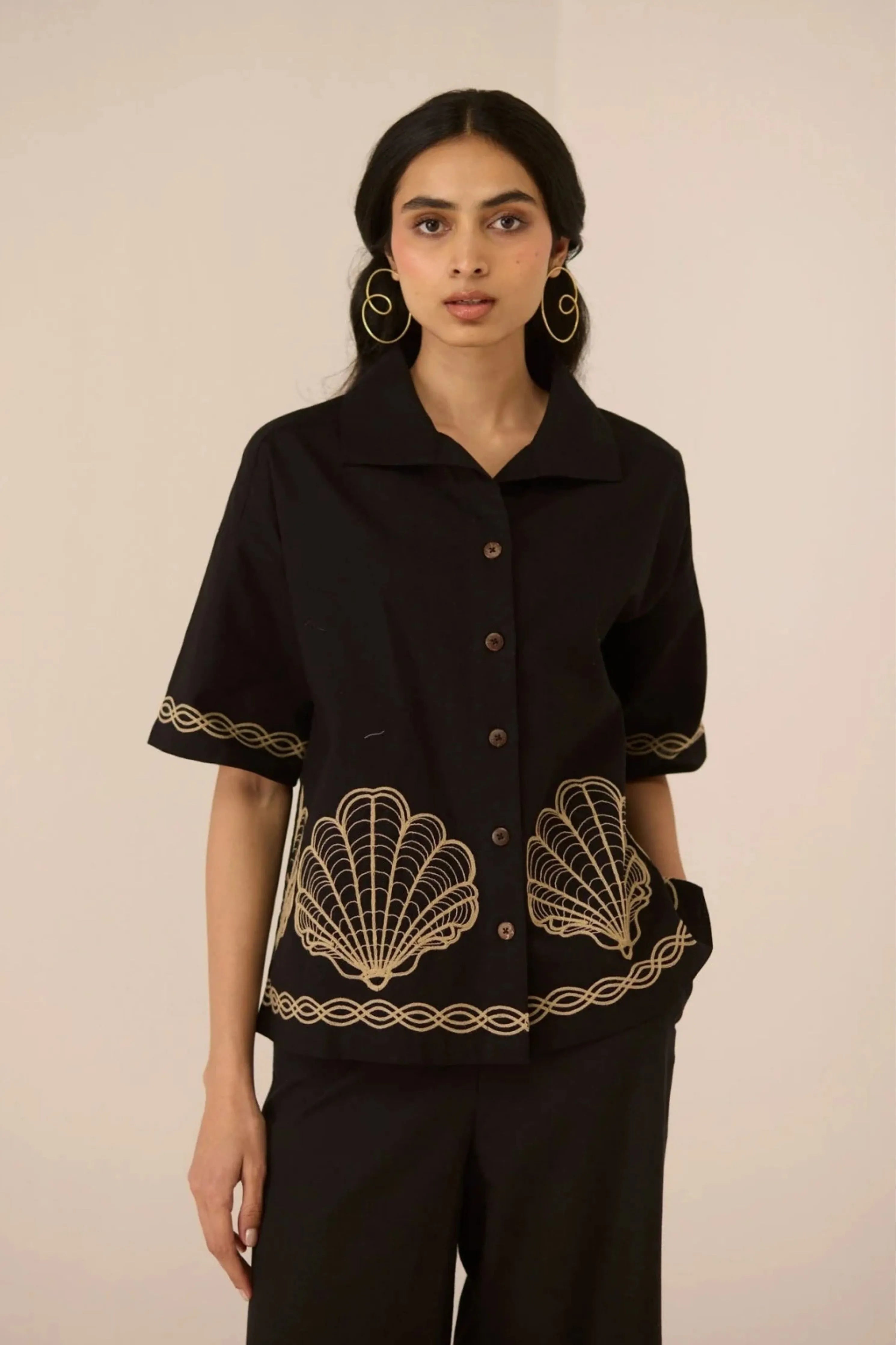 Jill Black Shirt Co-Ord Set
