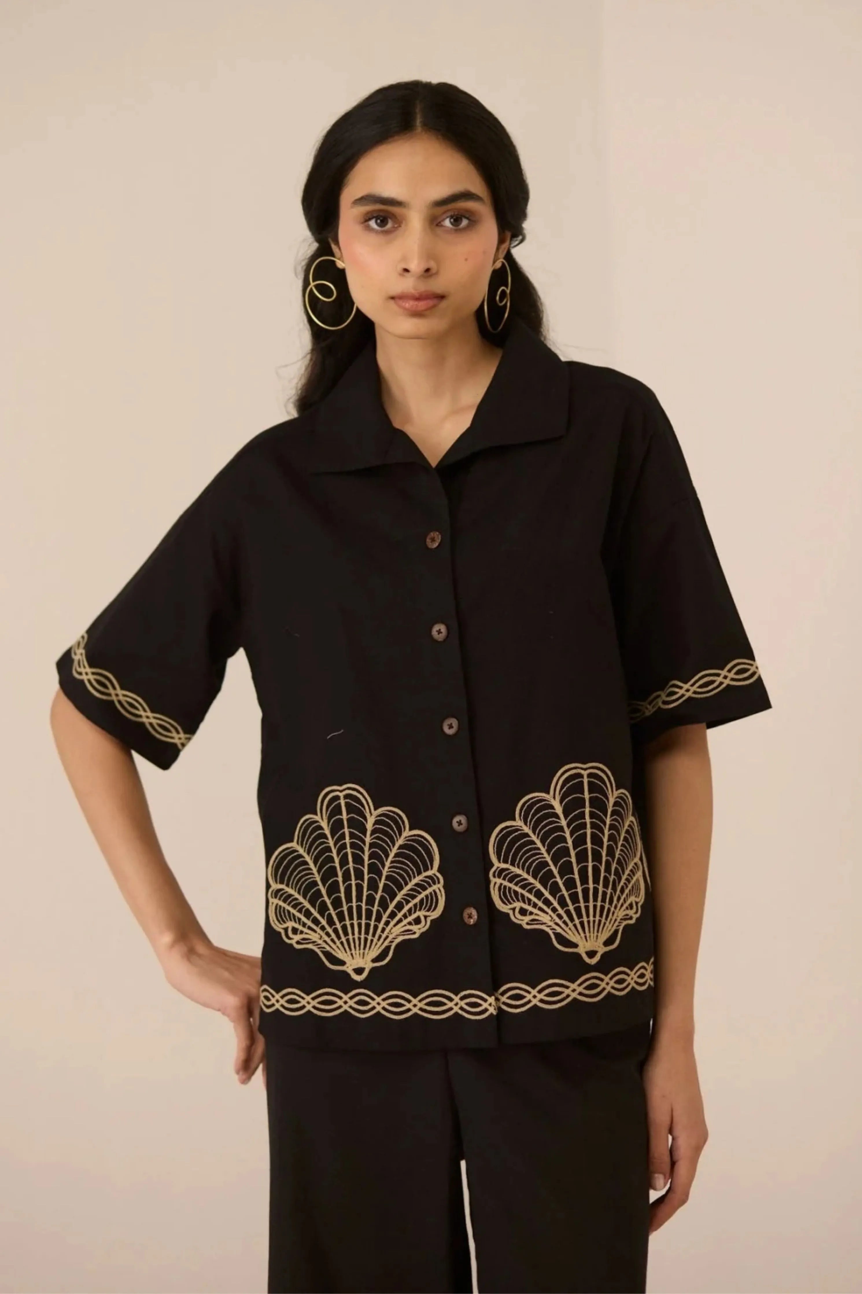 Jill Black Shirt Co-Ord Set