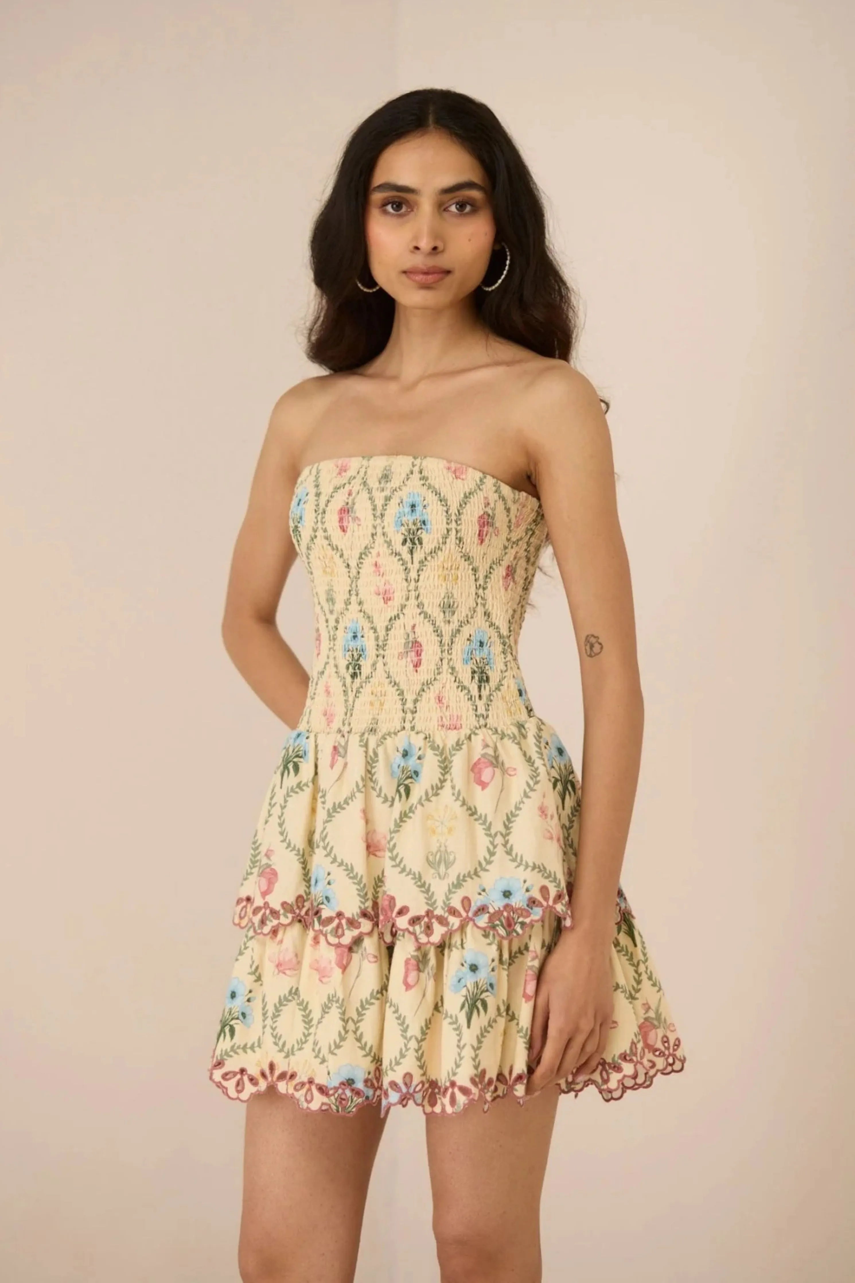 Aashna Shroff in Apricot Mini Dress