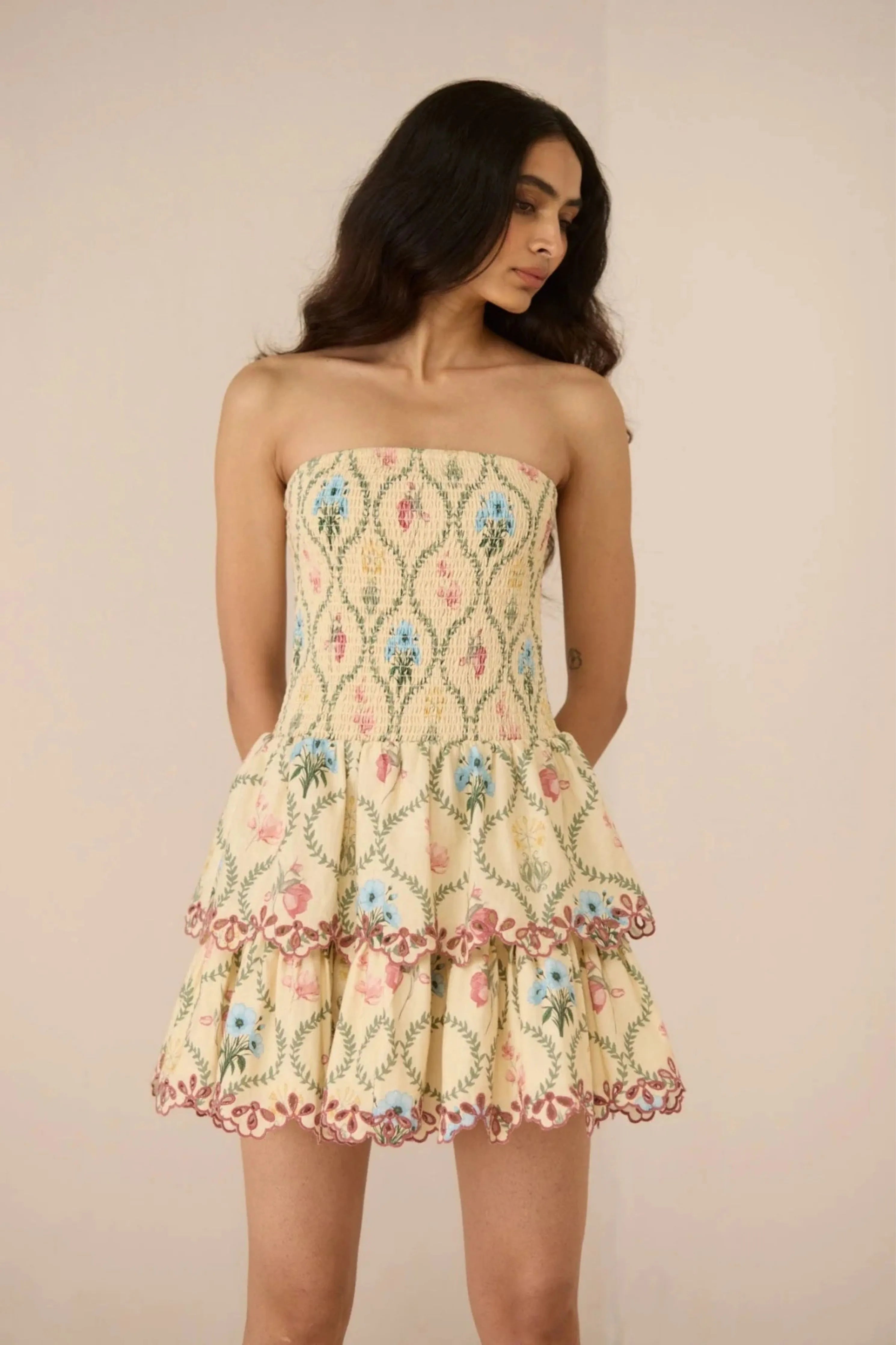 Aashna Shroff in Apricot Mini Dress