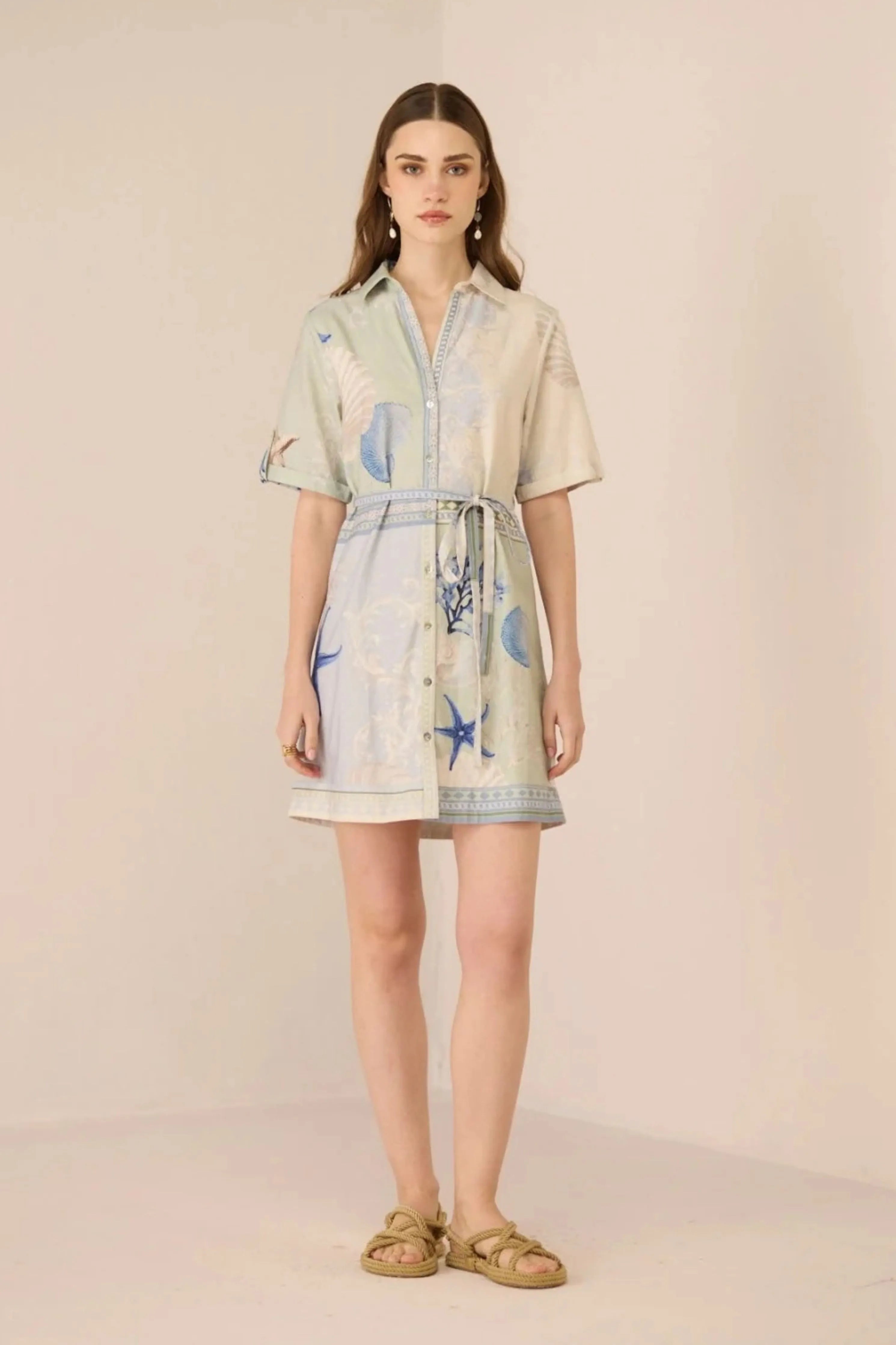 Leah Marine Seafoam Mini Dress