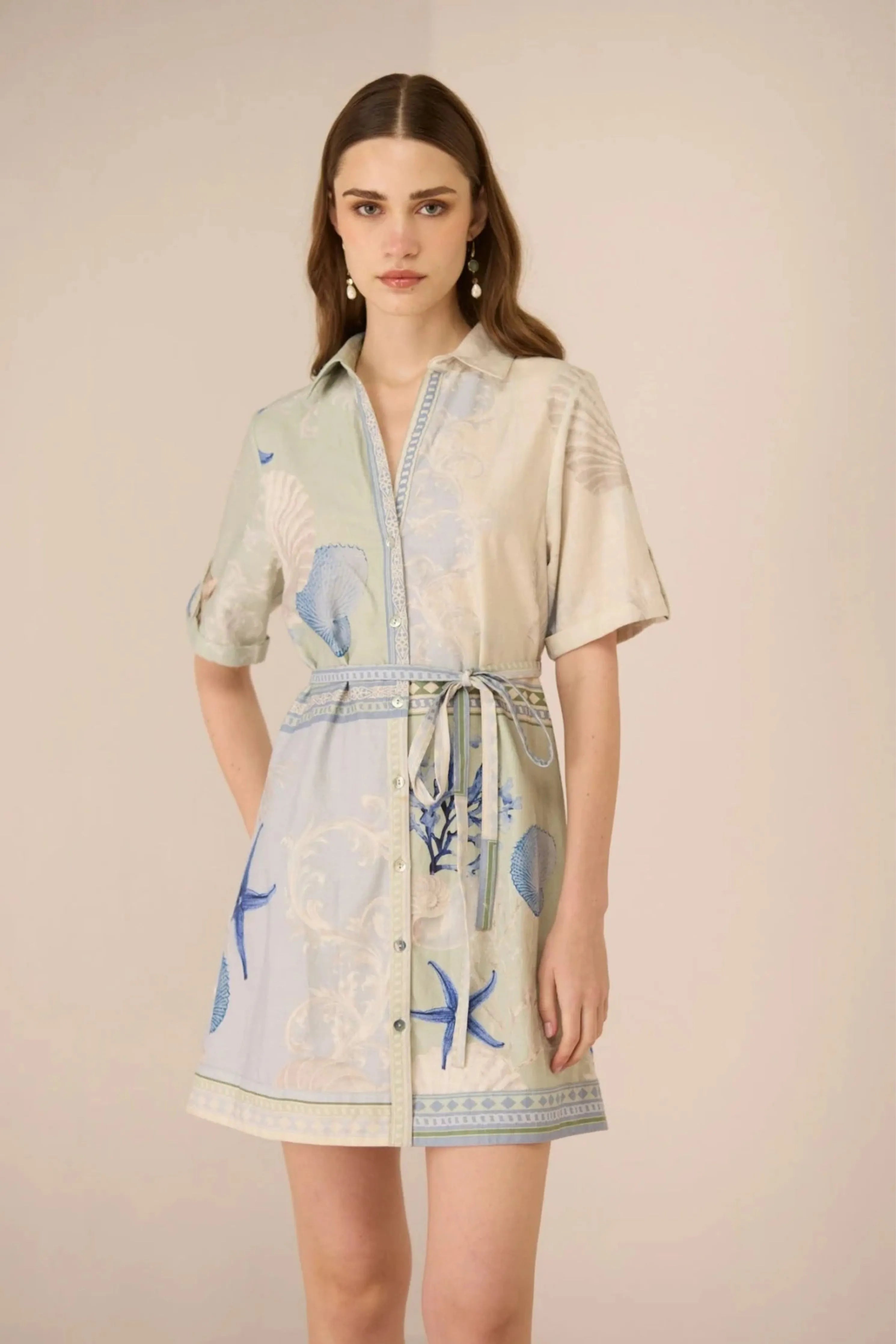 Leah Marine Seafoam Mini Dress