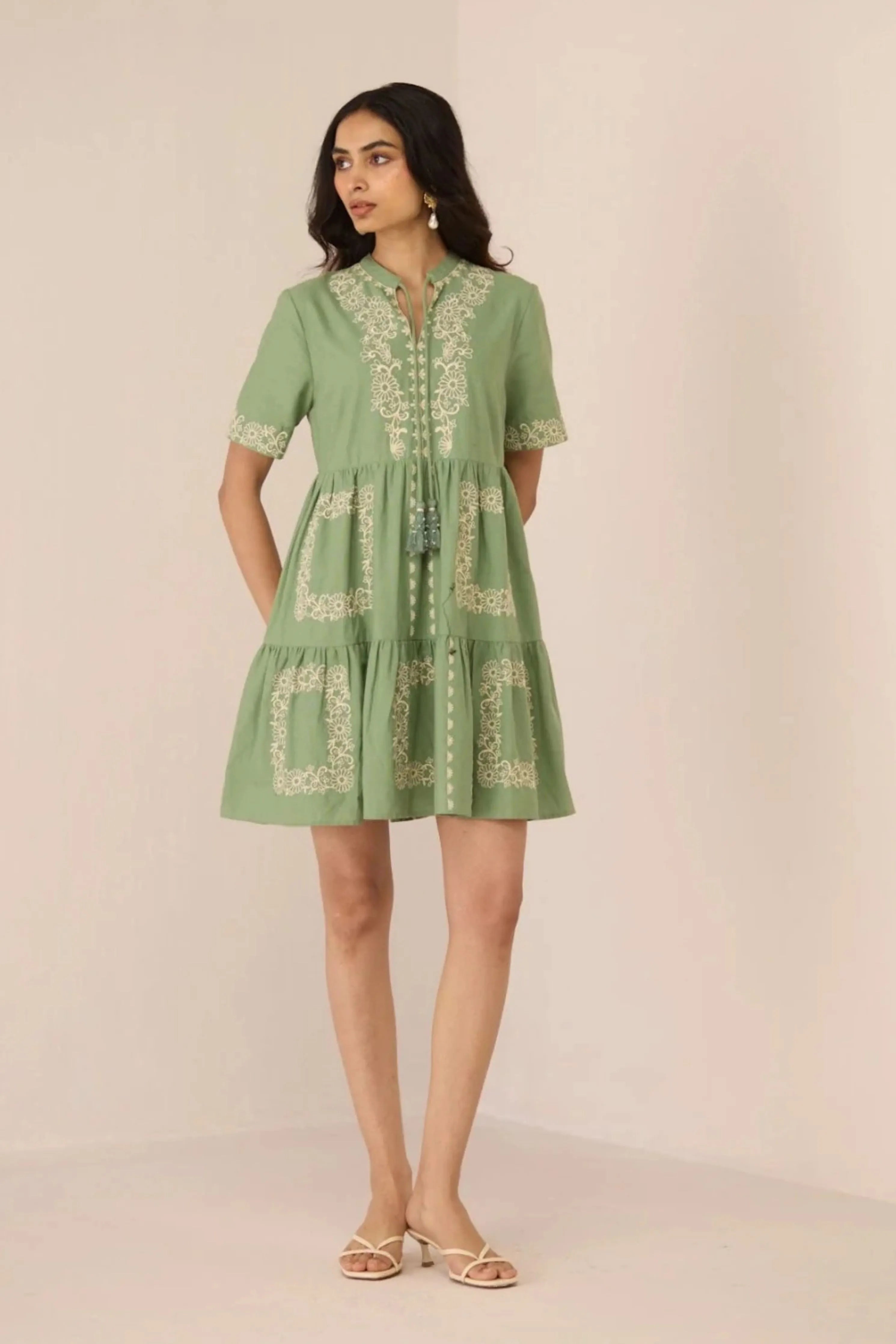 Grace Green Mini Dress