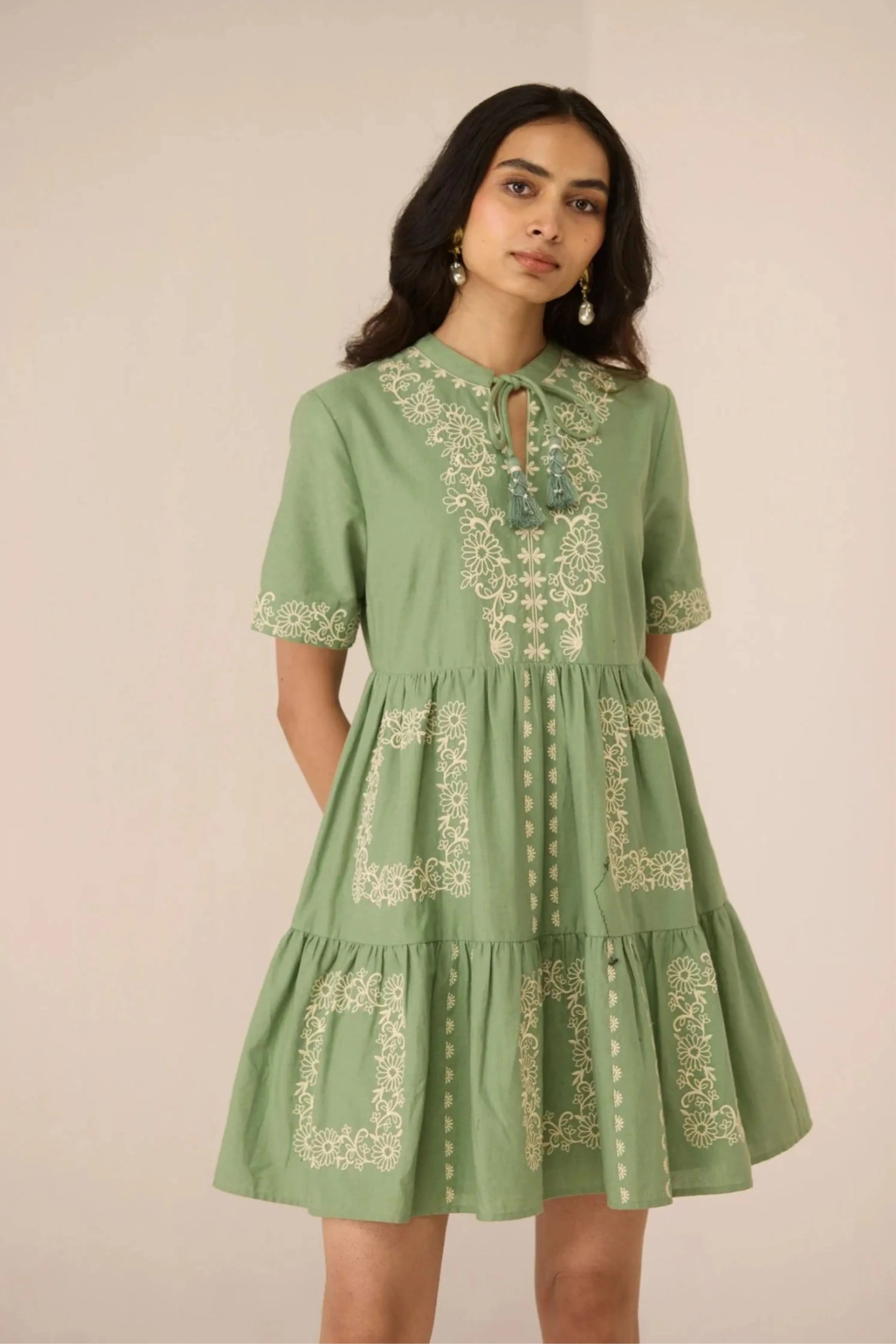 Grace Green Mini Dress