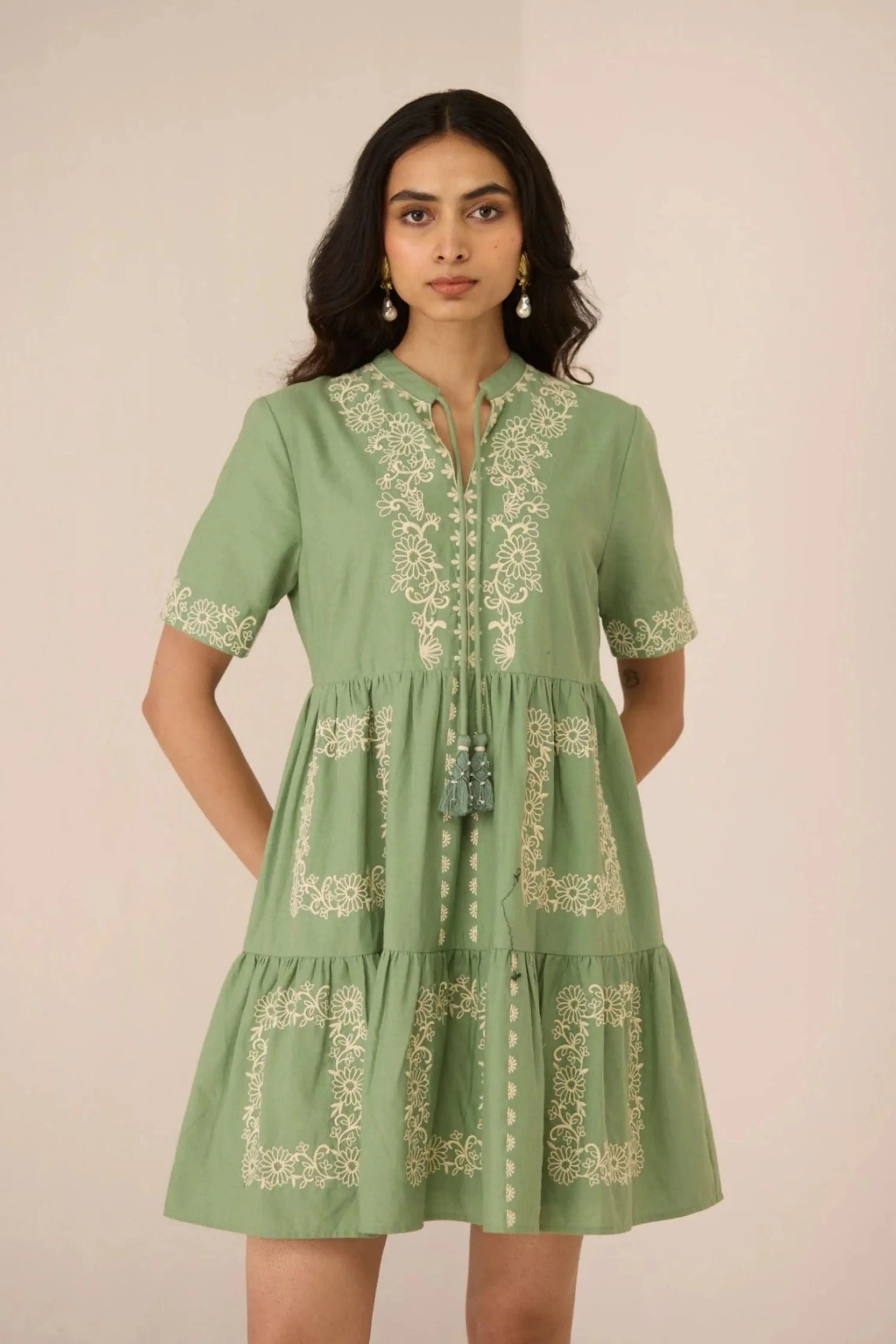 Grace Green Mini Dress