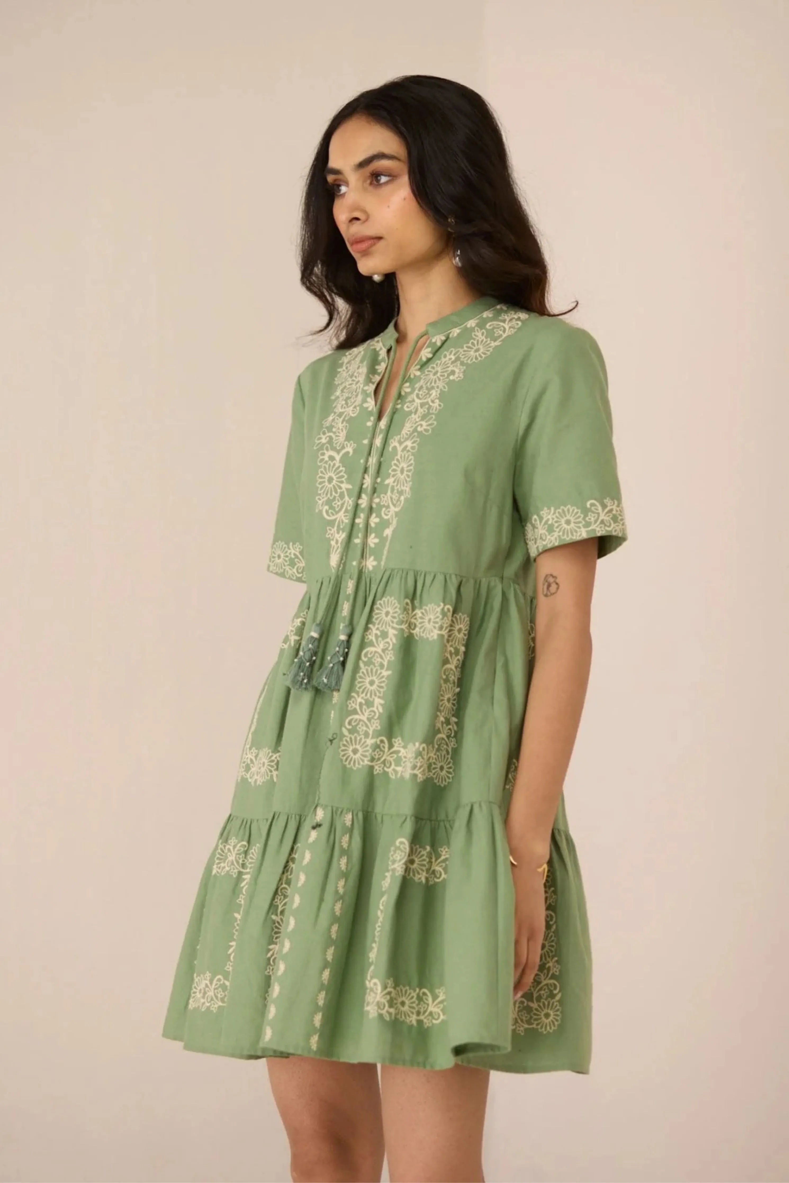 Grace Green Mini Dress