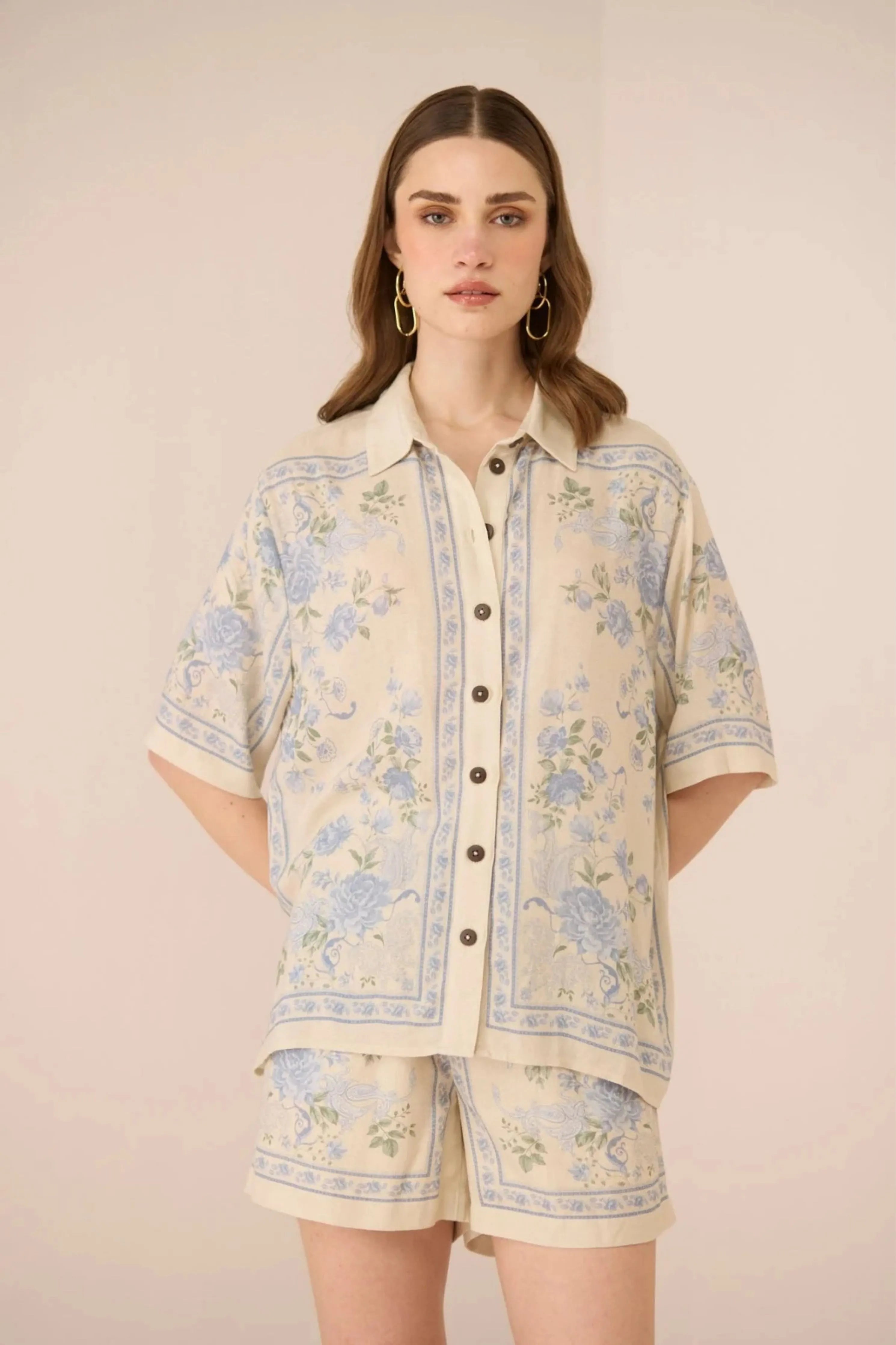 Malibu Shirt Azure Bloom Co-Ord Set