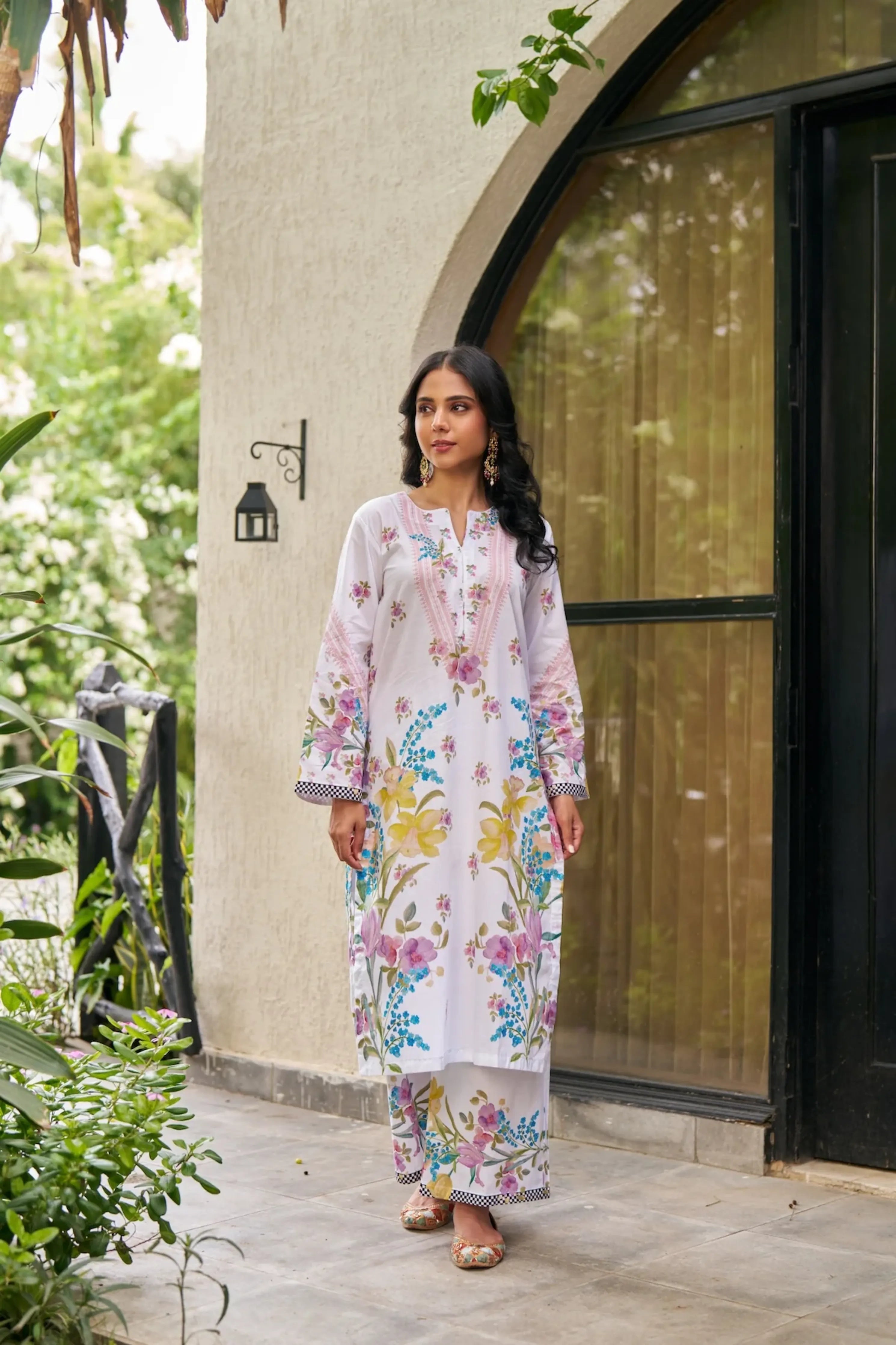 Dhwani White Yellow Kurta Set
