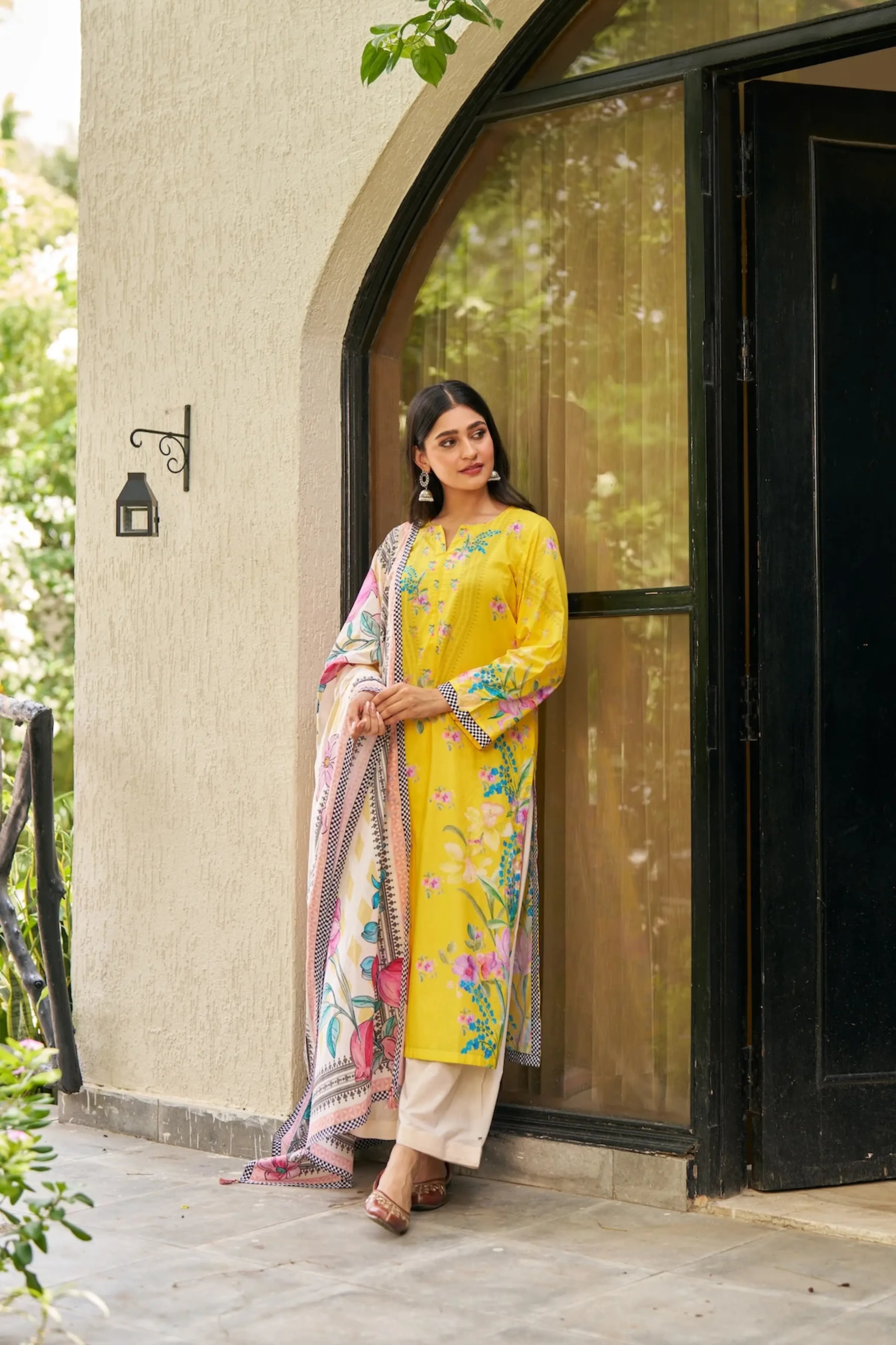 Dhwani Yellow Off-White Kurta Set