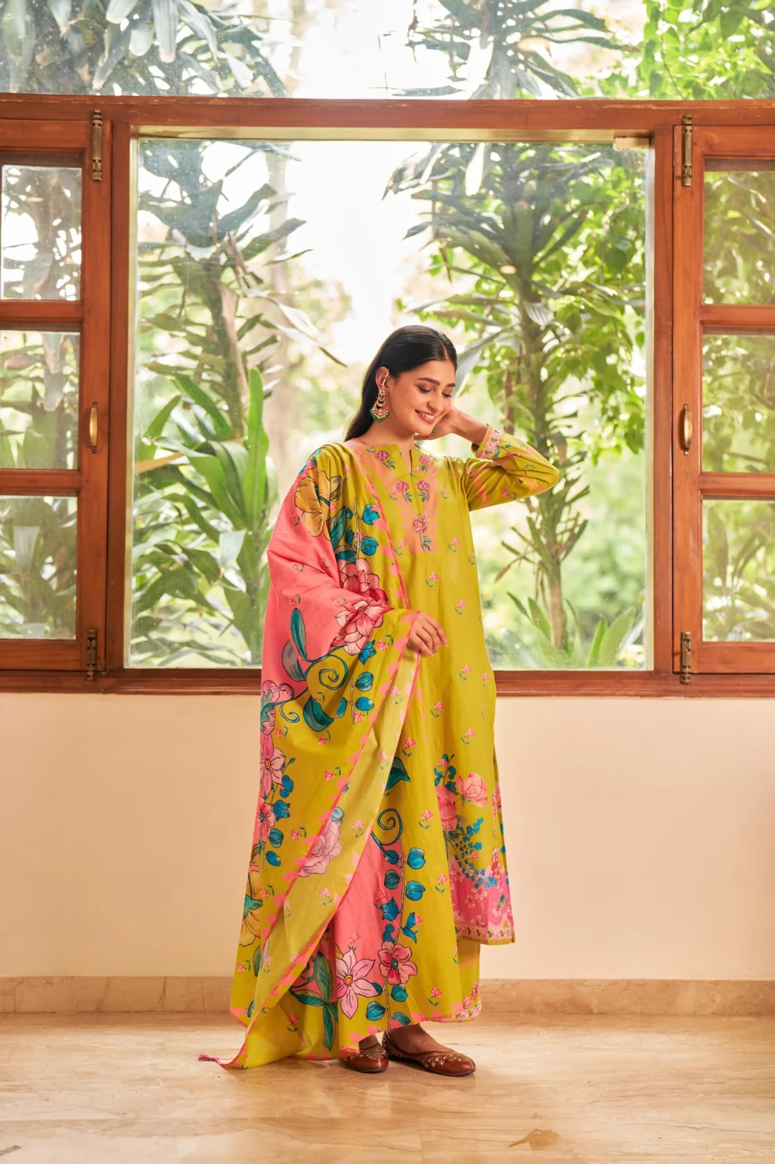 Dhwani Lime Green Kurta Set