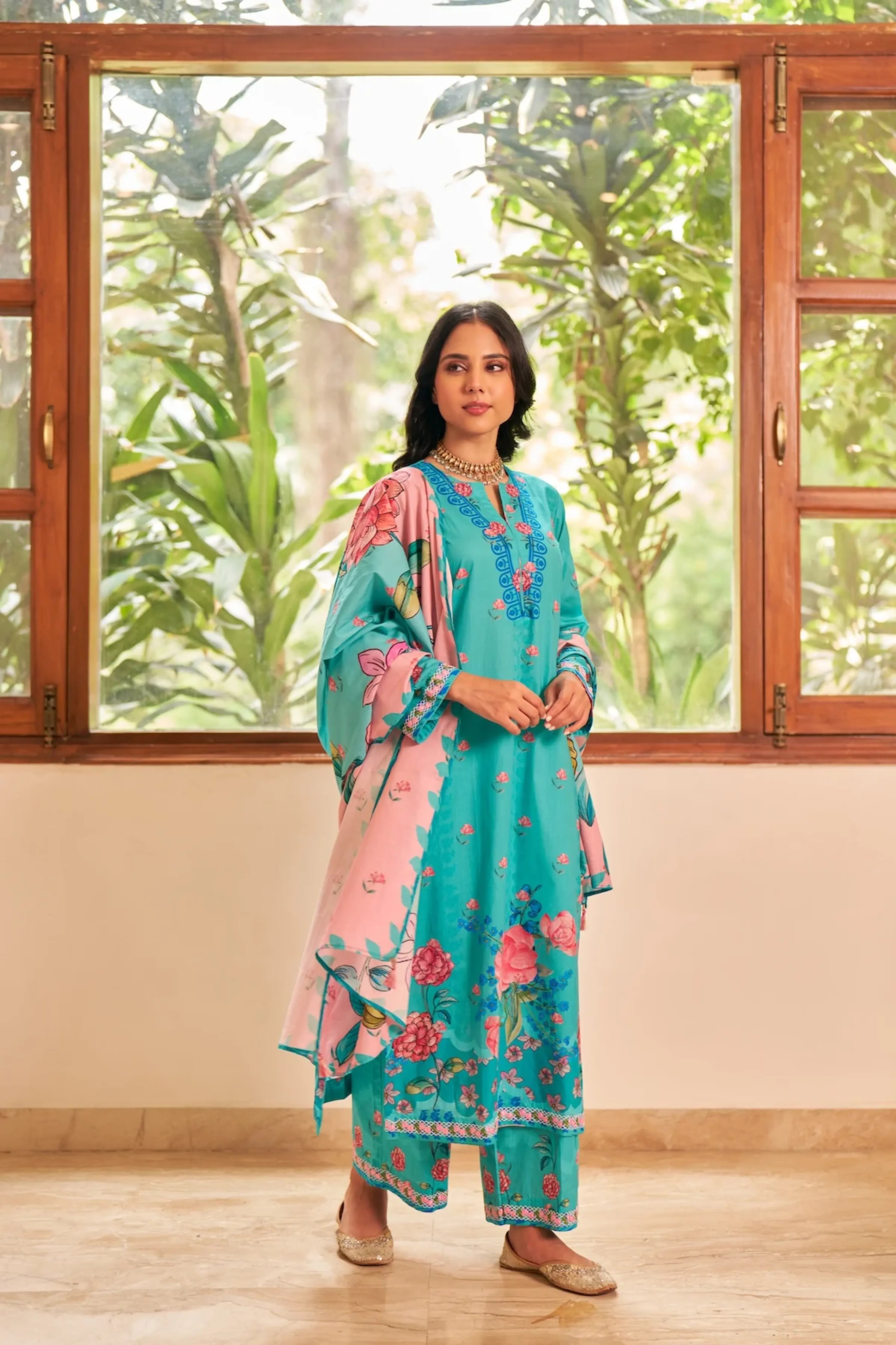 Dhwani Firozi Kurta Set