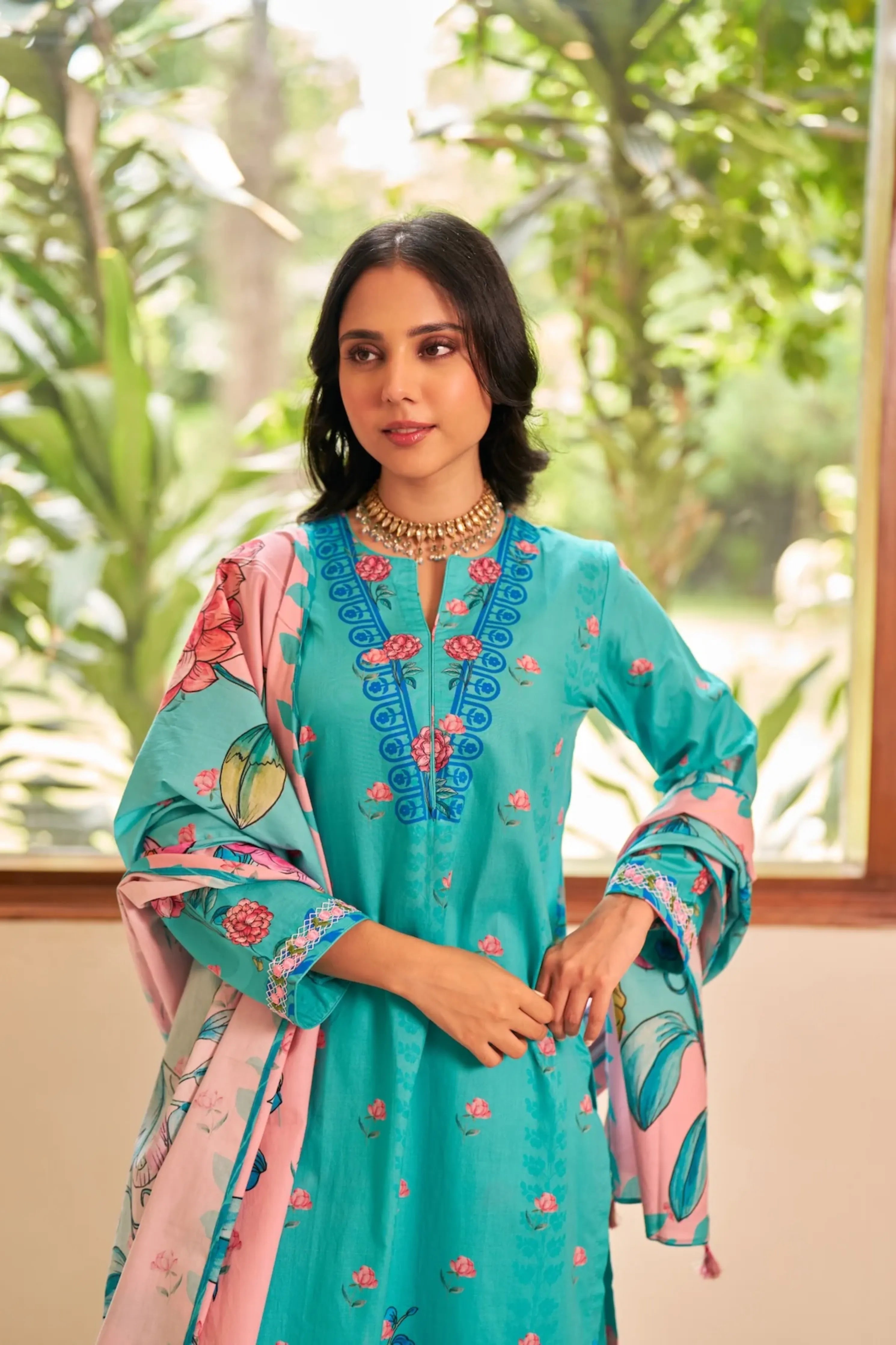Dhwani Firozi Kurta Set