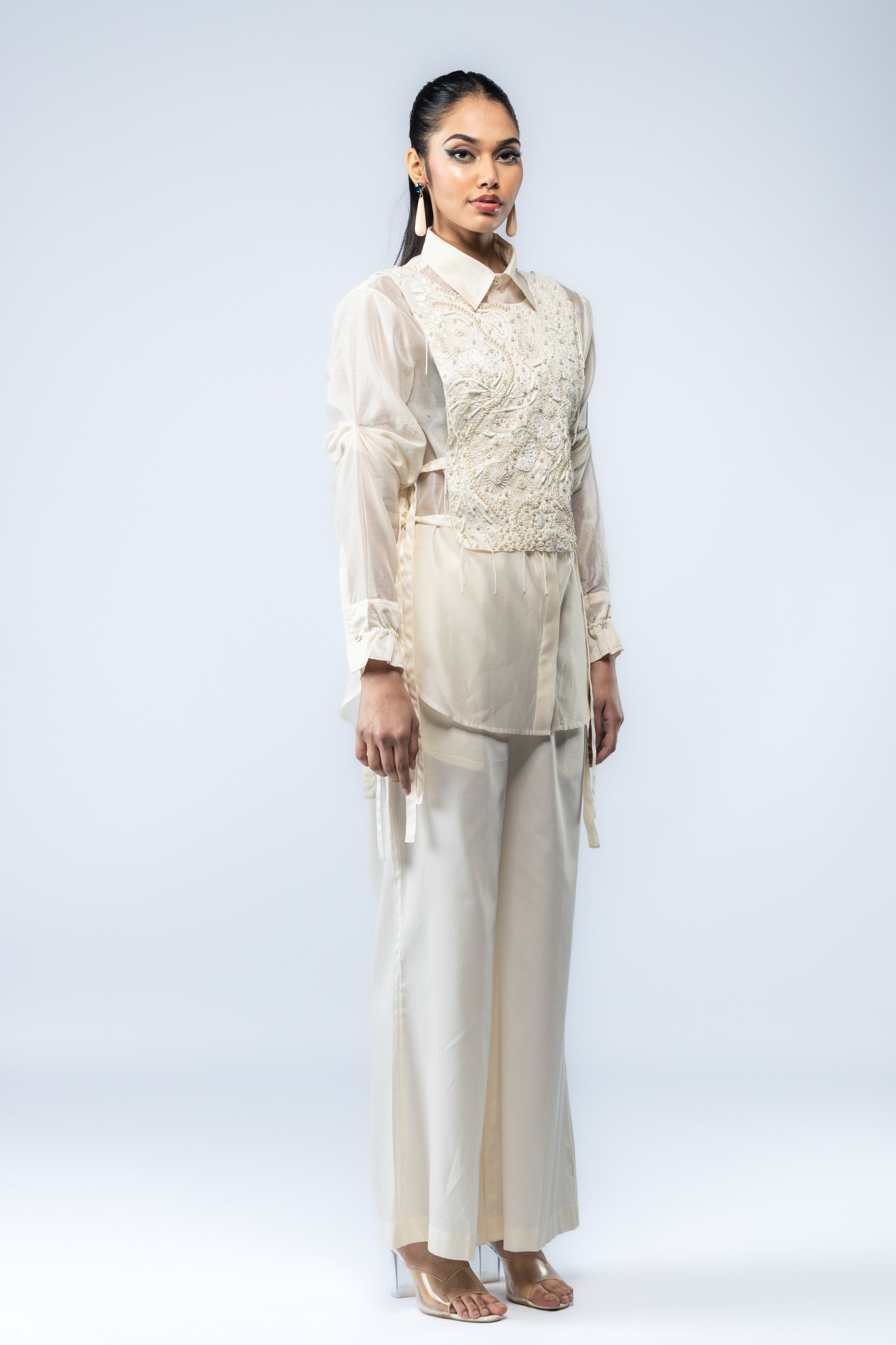 Ivory Embroidered Co-Ord Set
