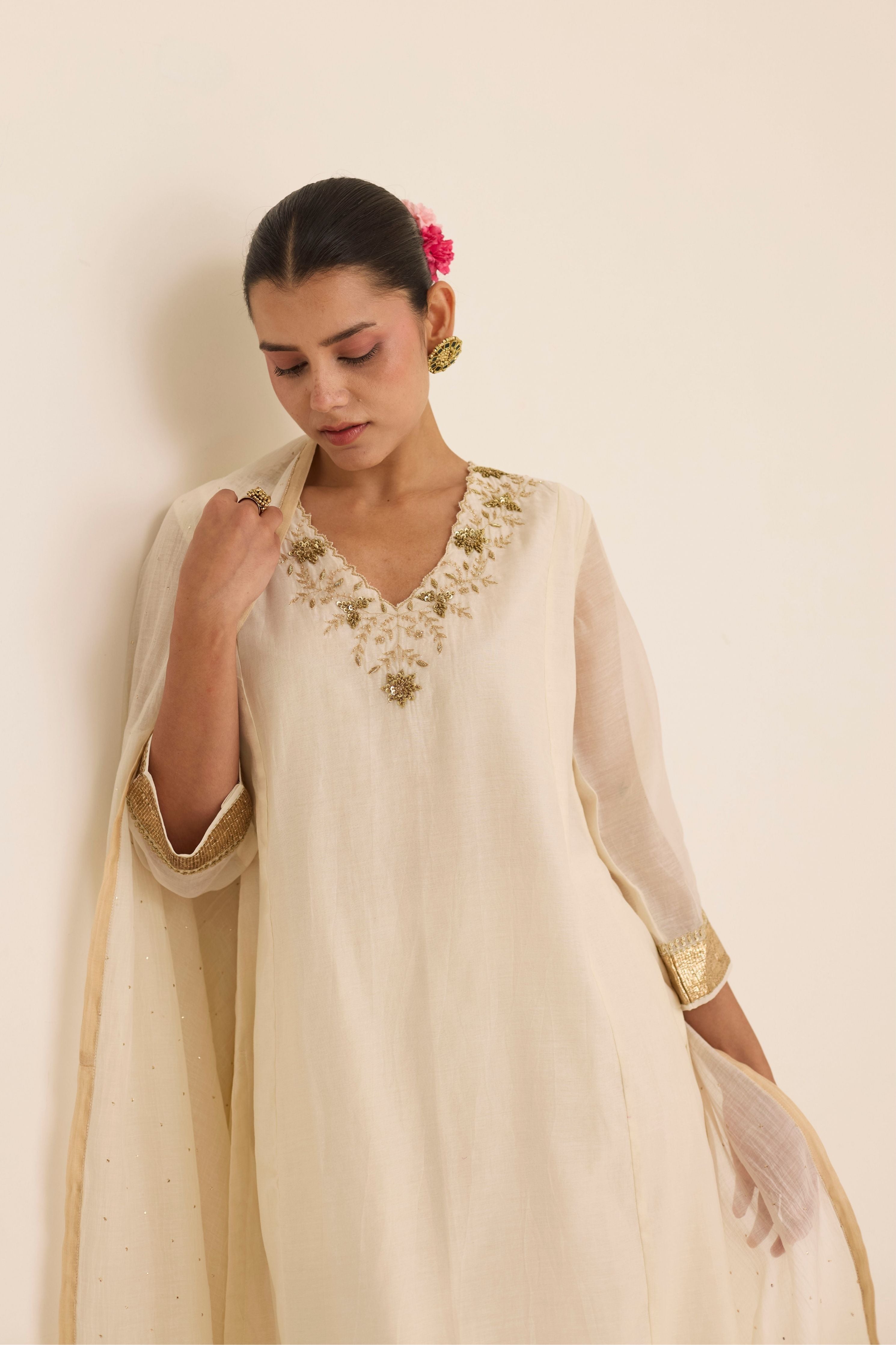 Pearl Mukaish Kurta Set