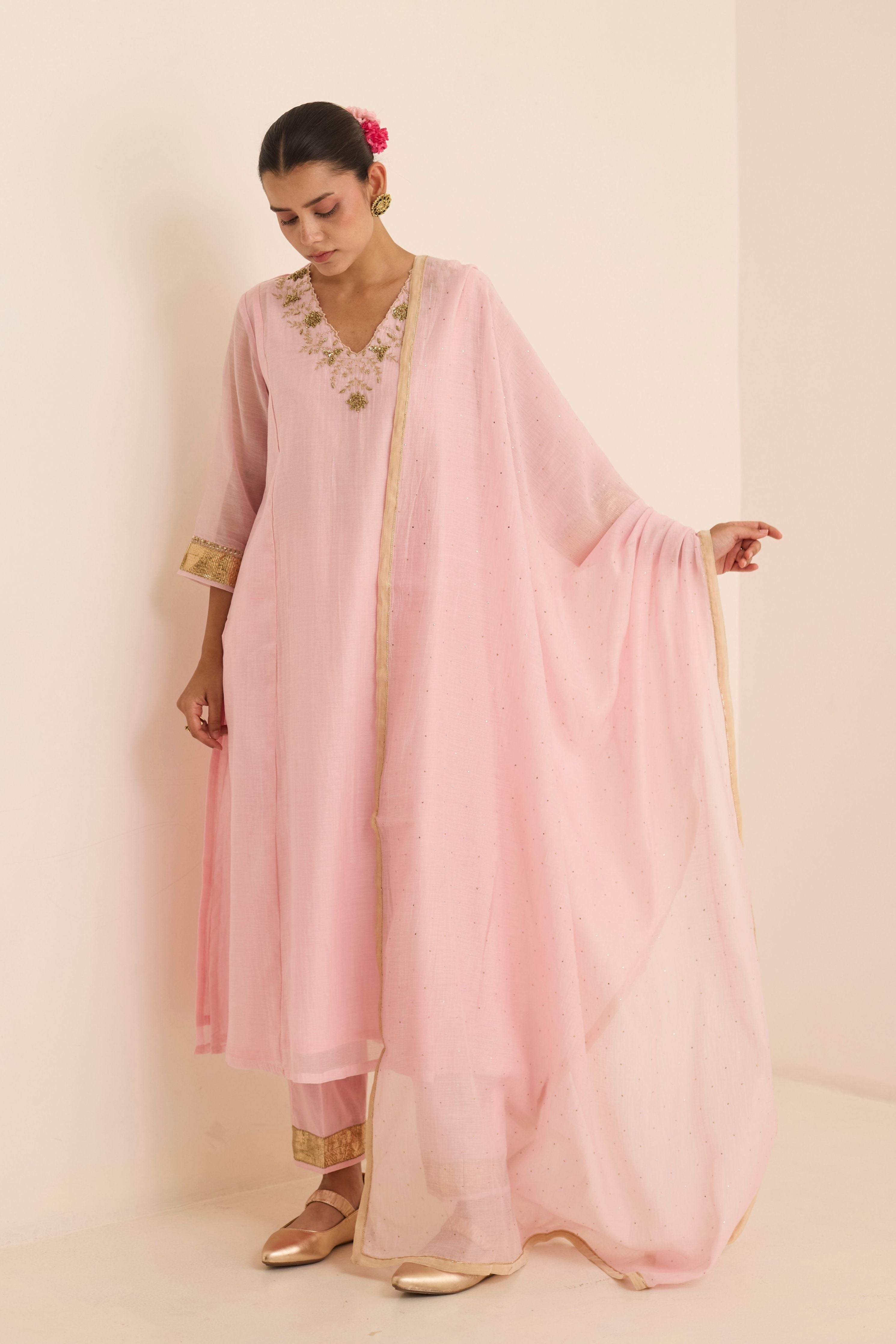 Blush Mukaish Kurta Set
