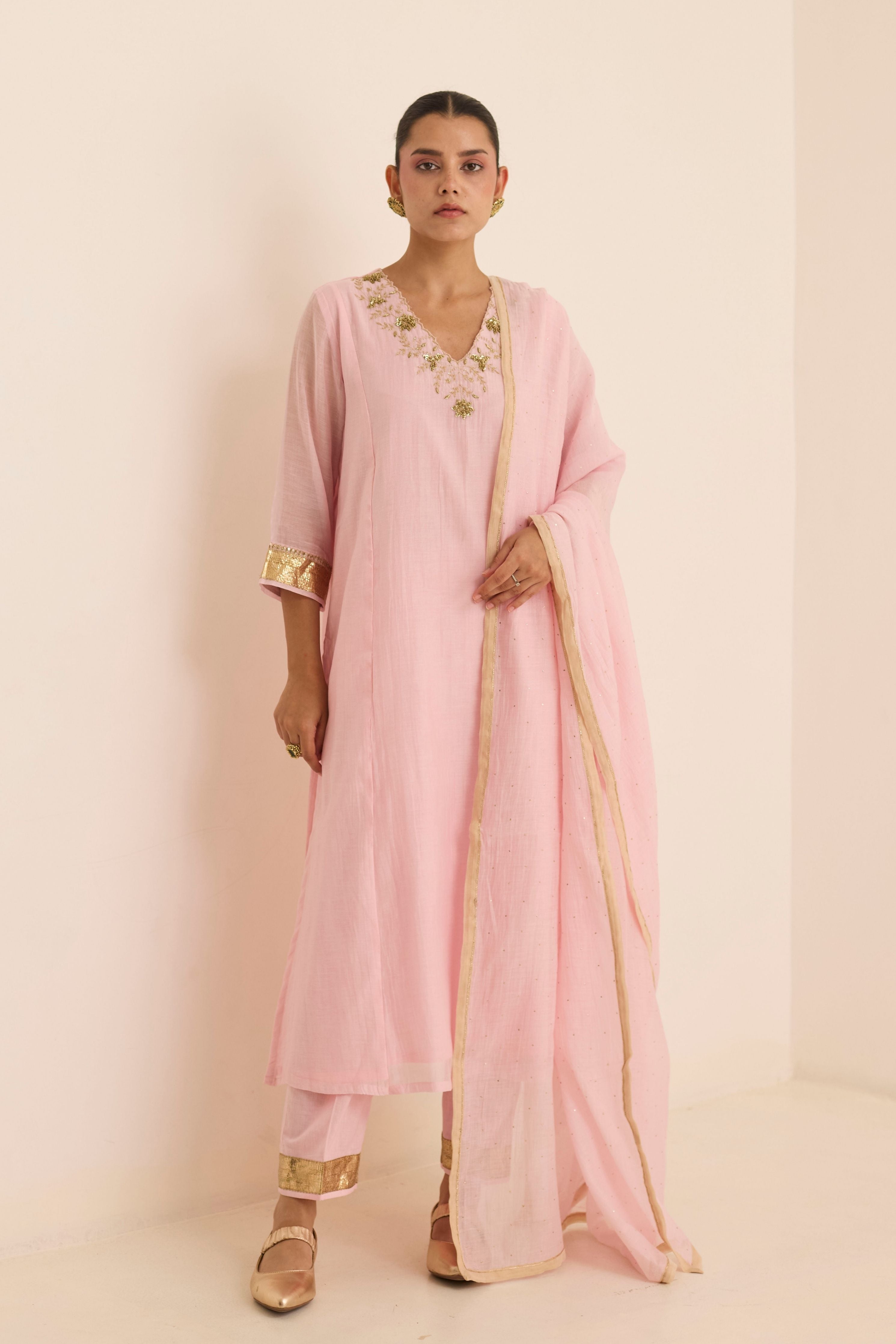 Blush Mukaish Kurta Set