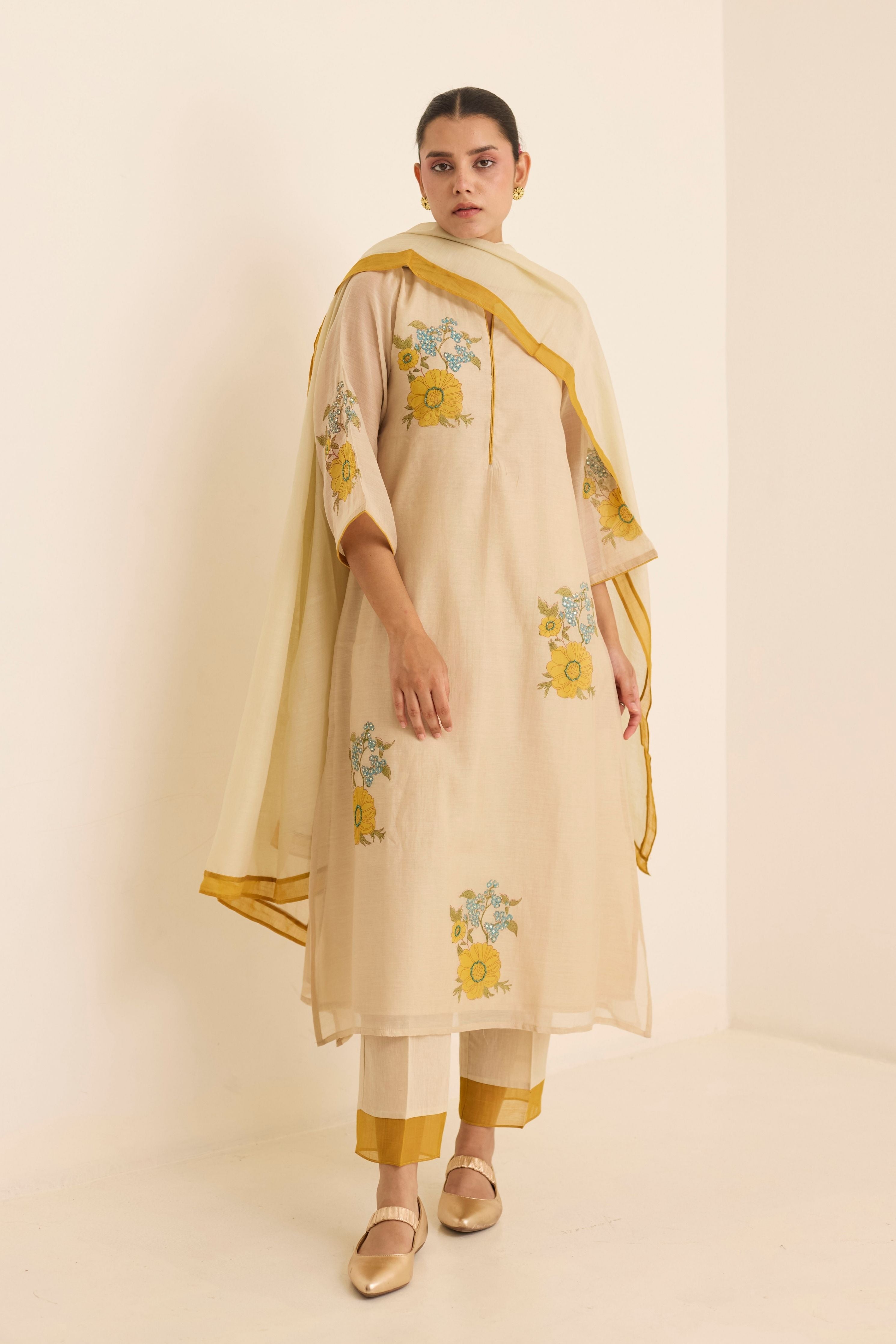 Ecru Kurta Set