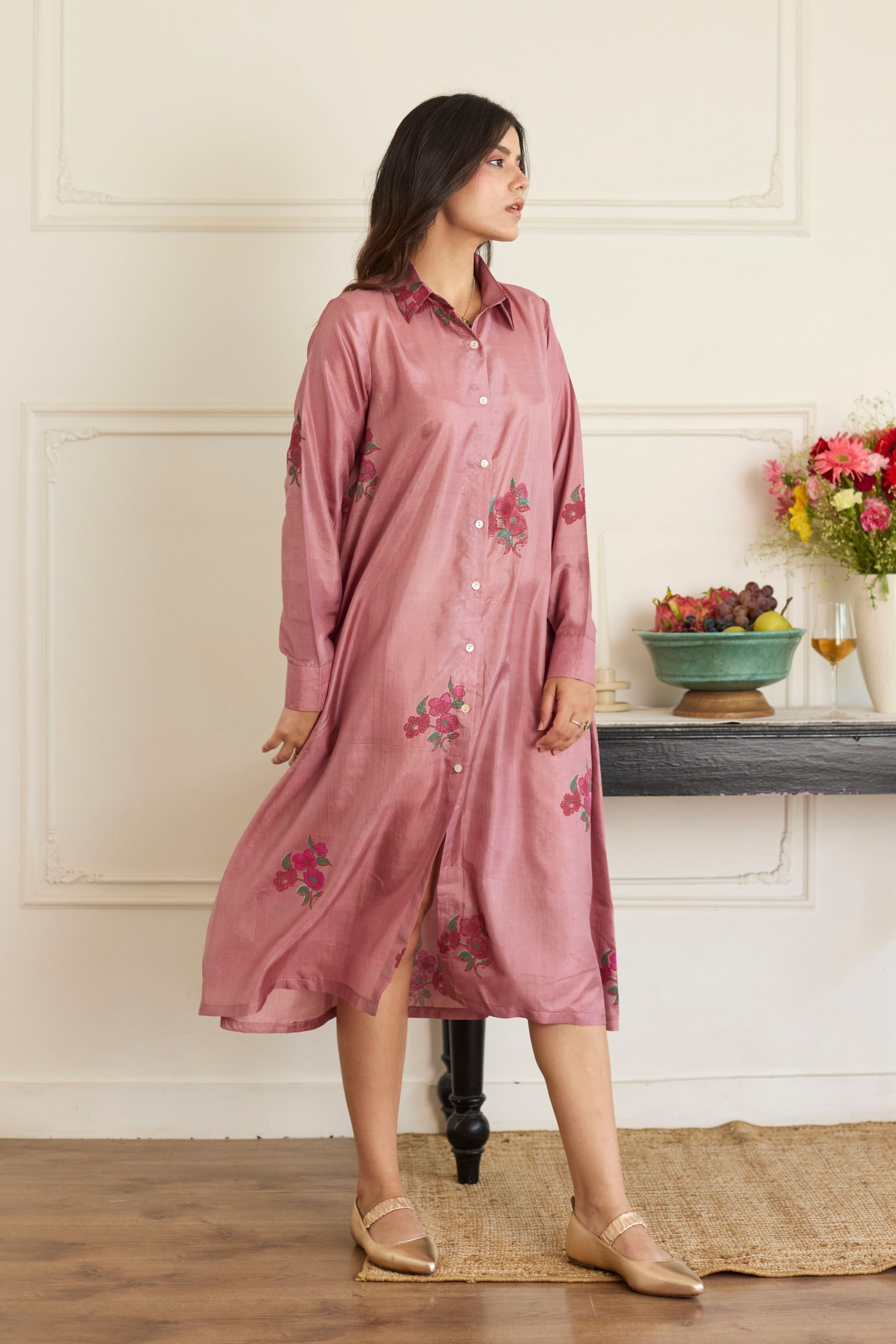 Mauve Silk Dress