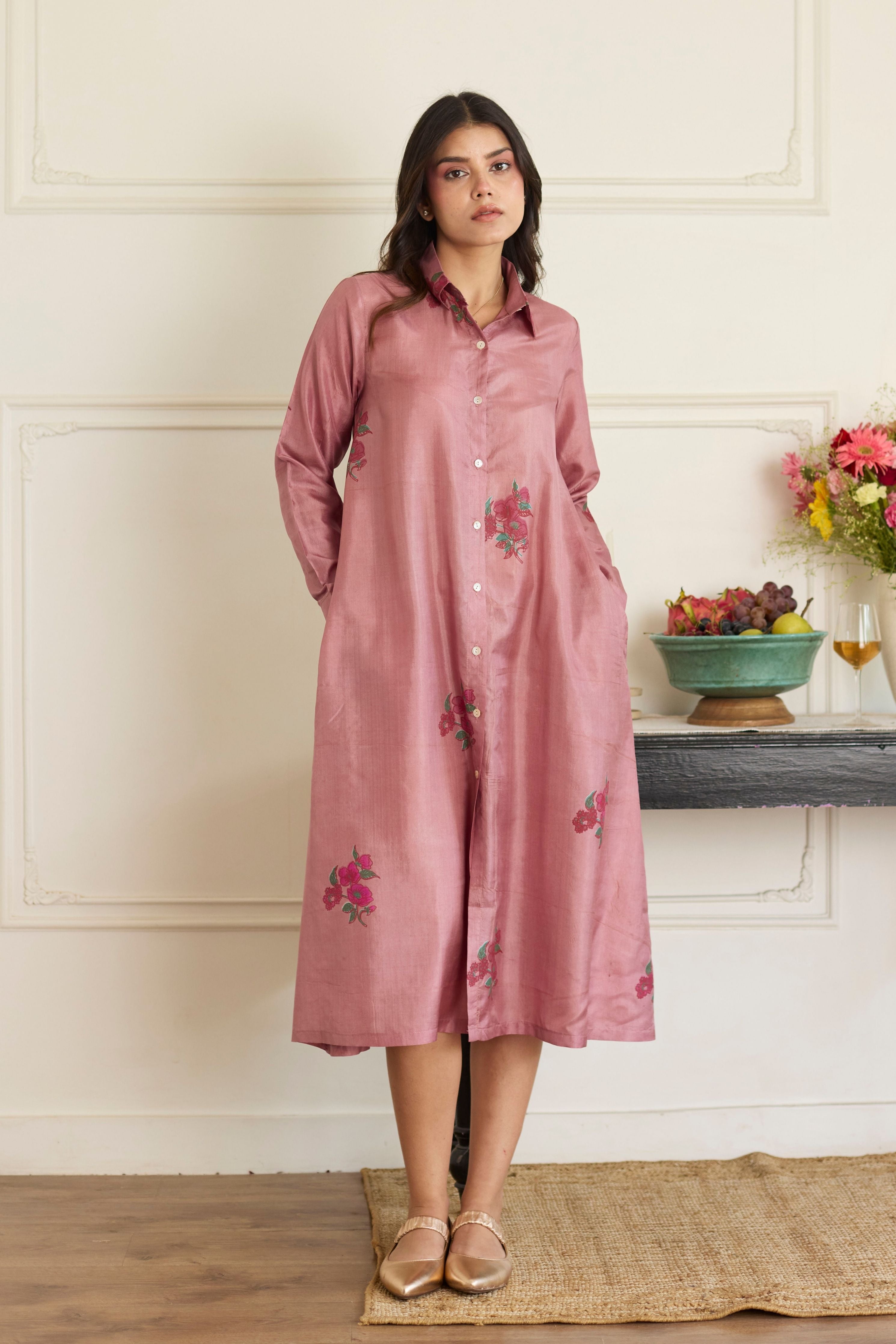 Mauve Silk Dress