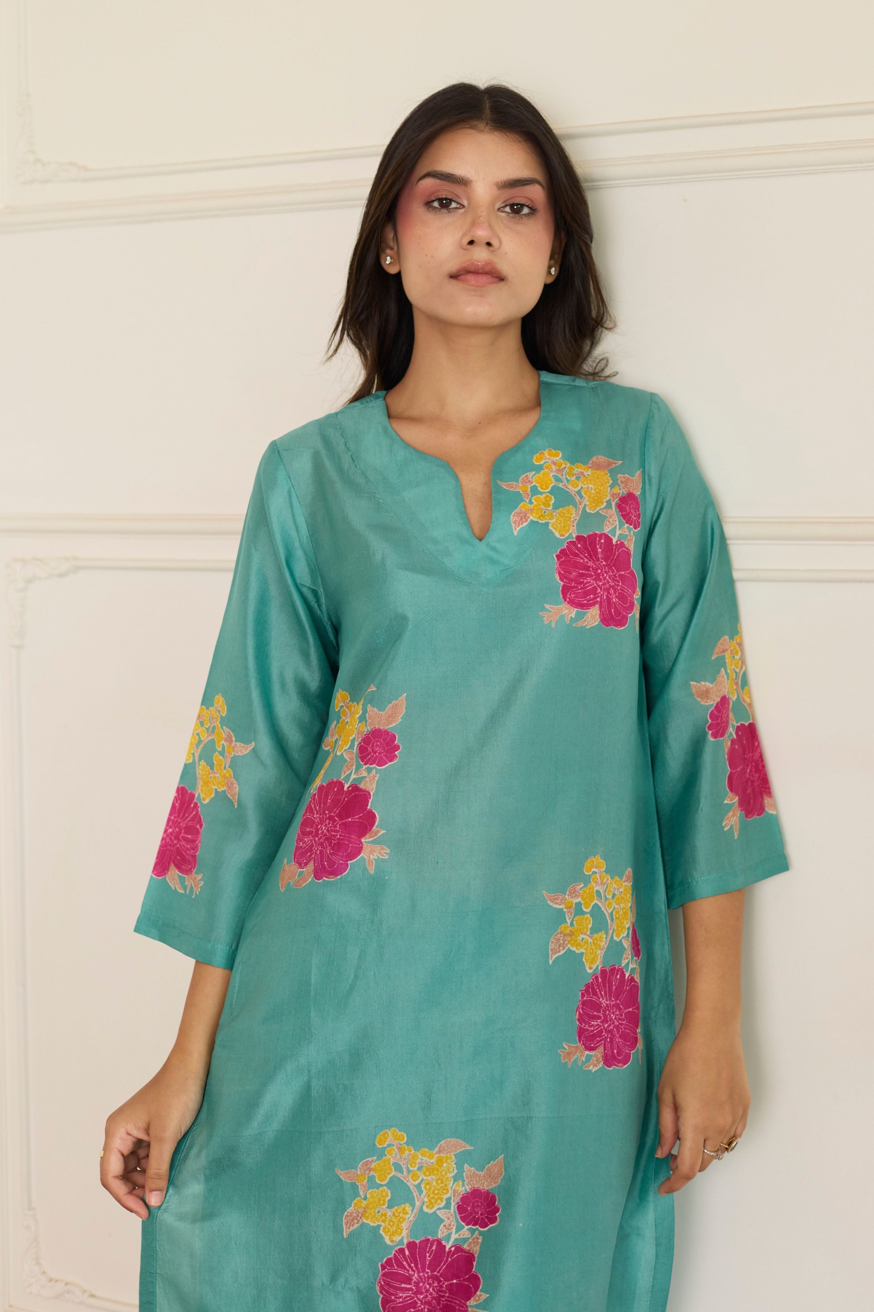 Aqua Silk Co-Ord Set
