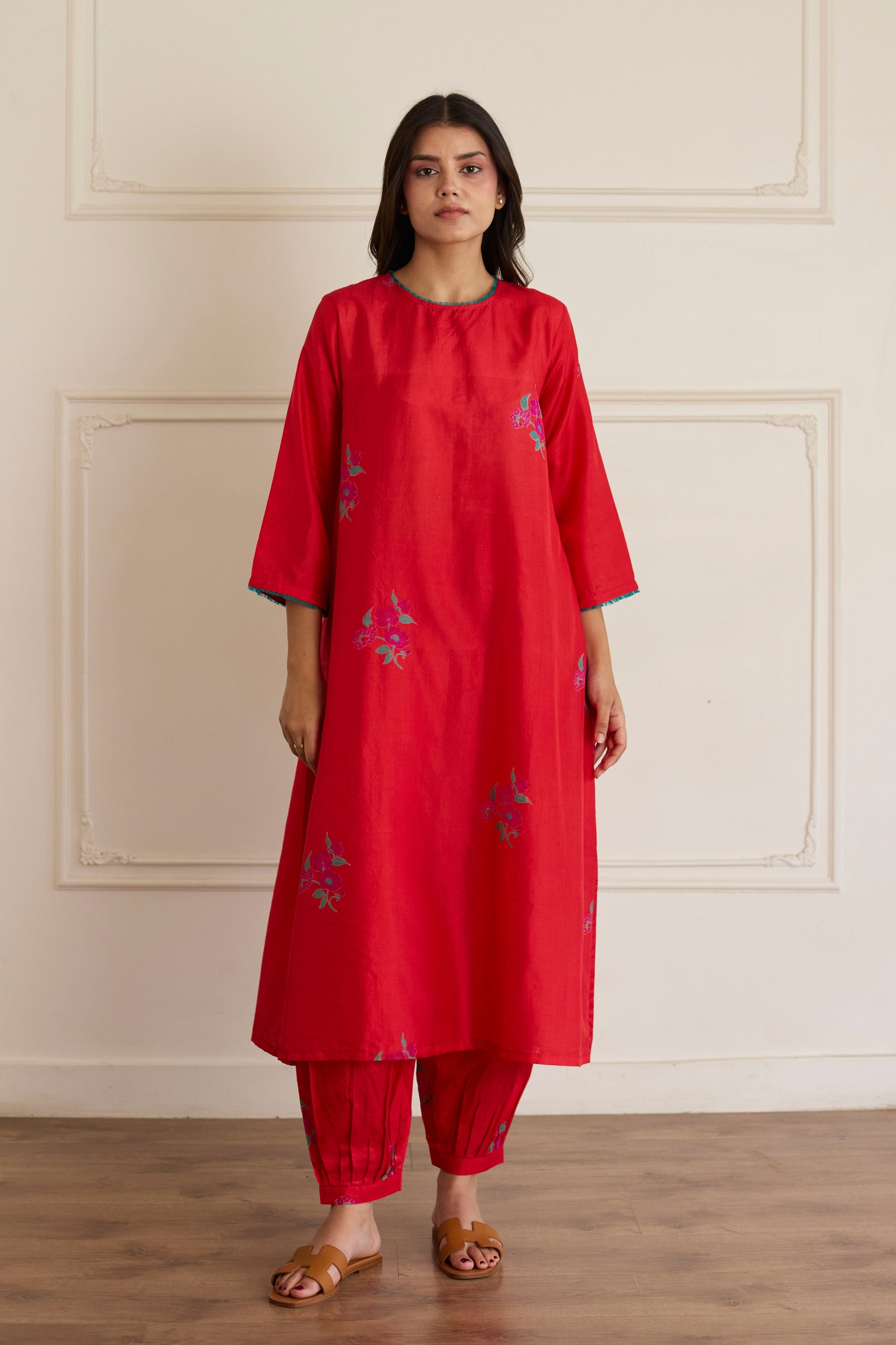 Crimson Silk Co-Ord Set