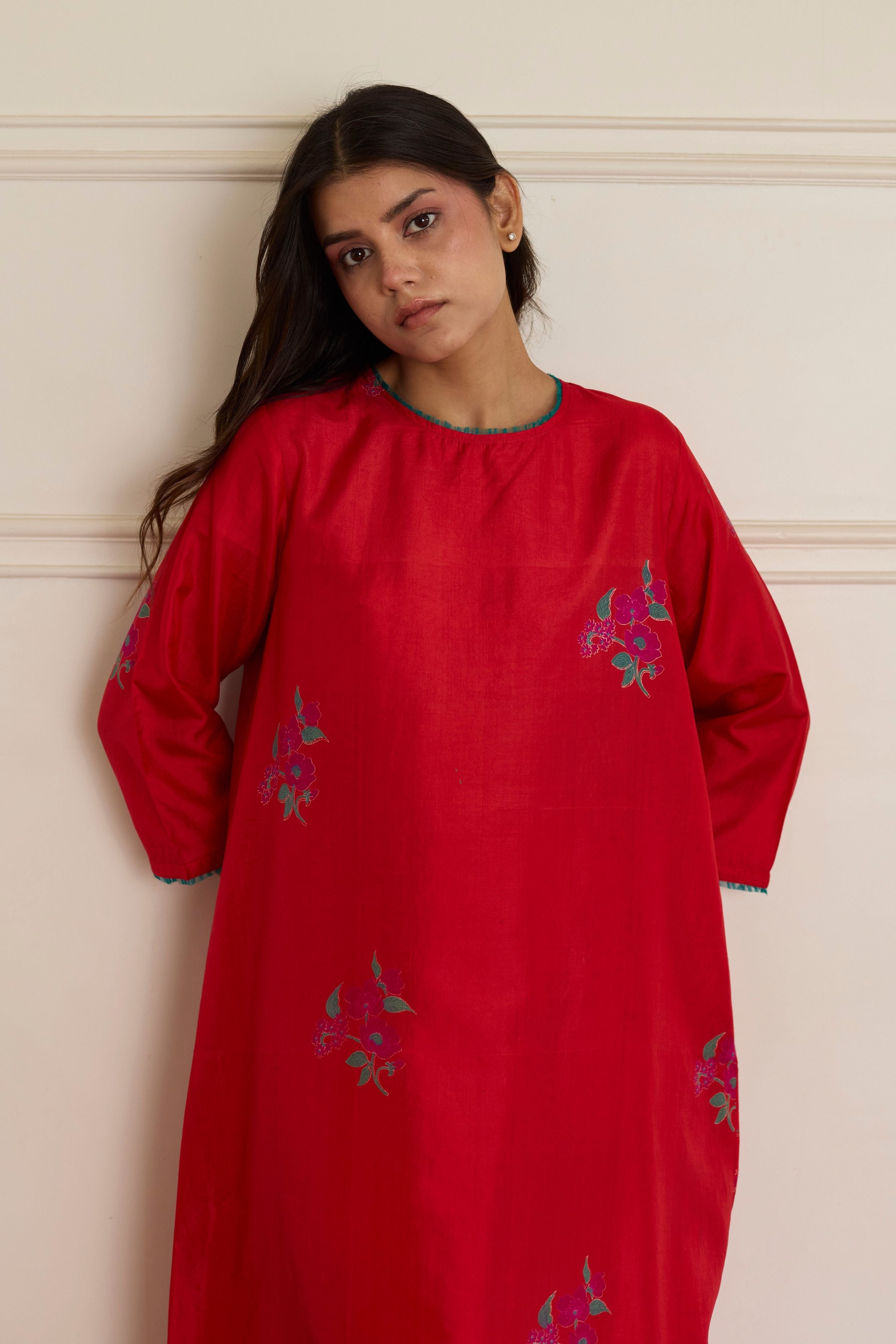 Crimson Silk Co-Ord Set