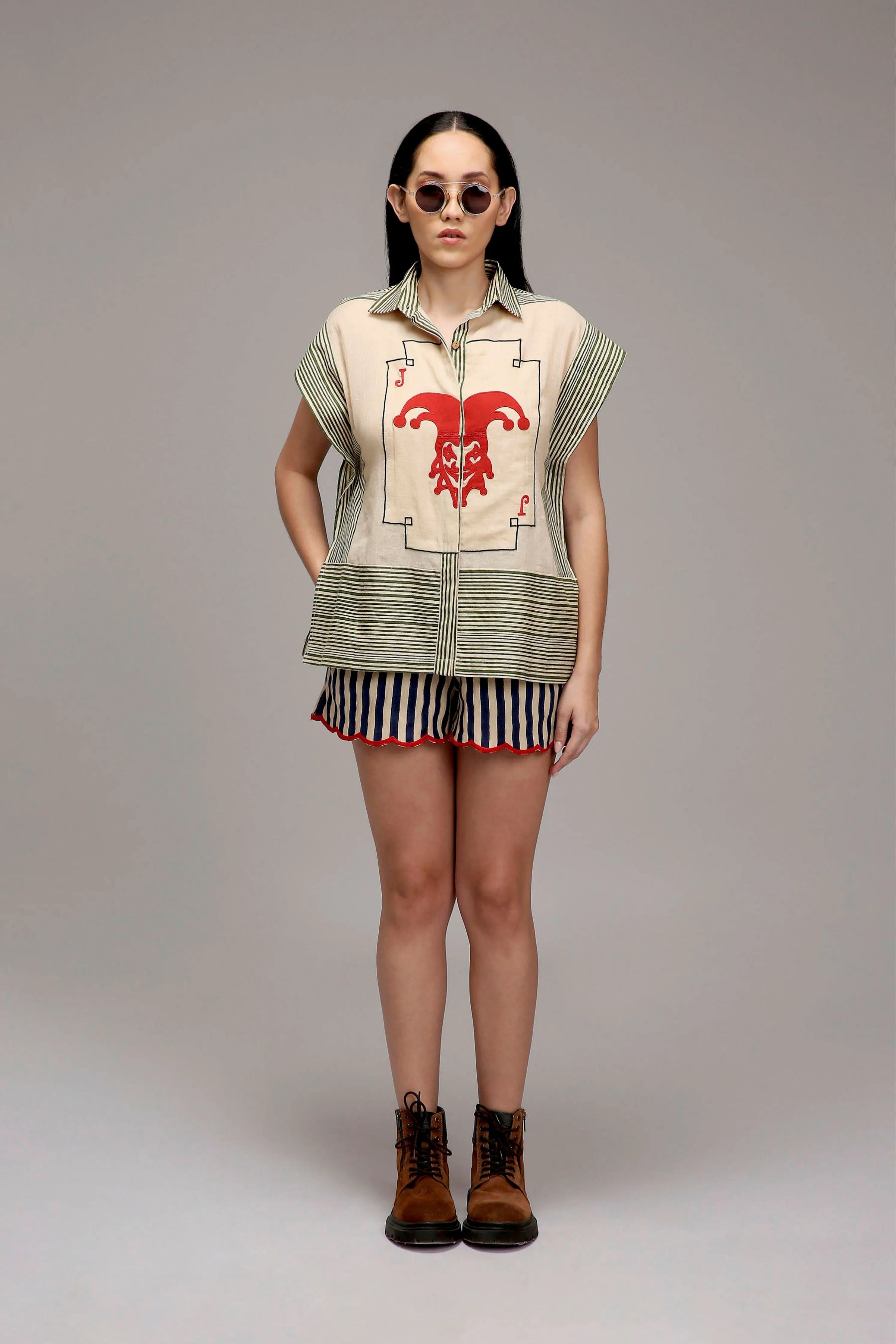 Egg-Shell Joker Shirt Shorts Set