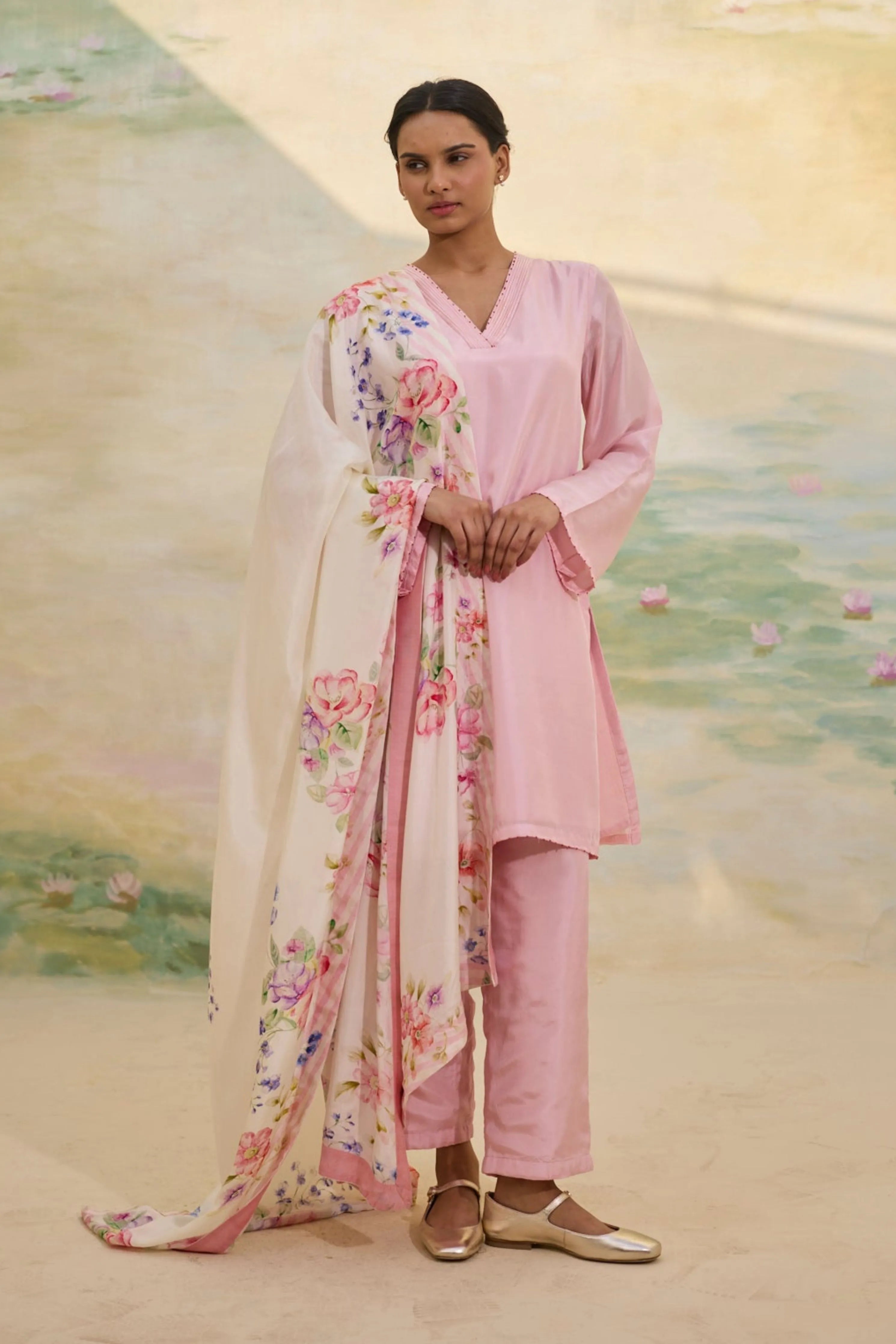 Blush Short Silk Kurta Set